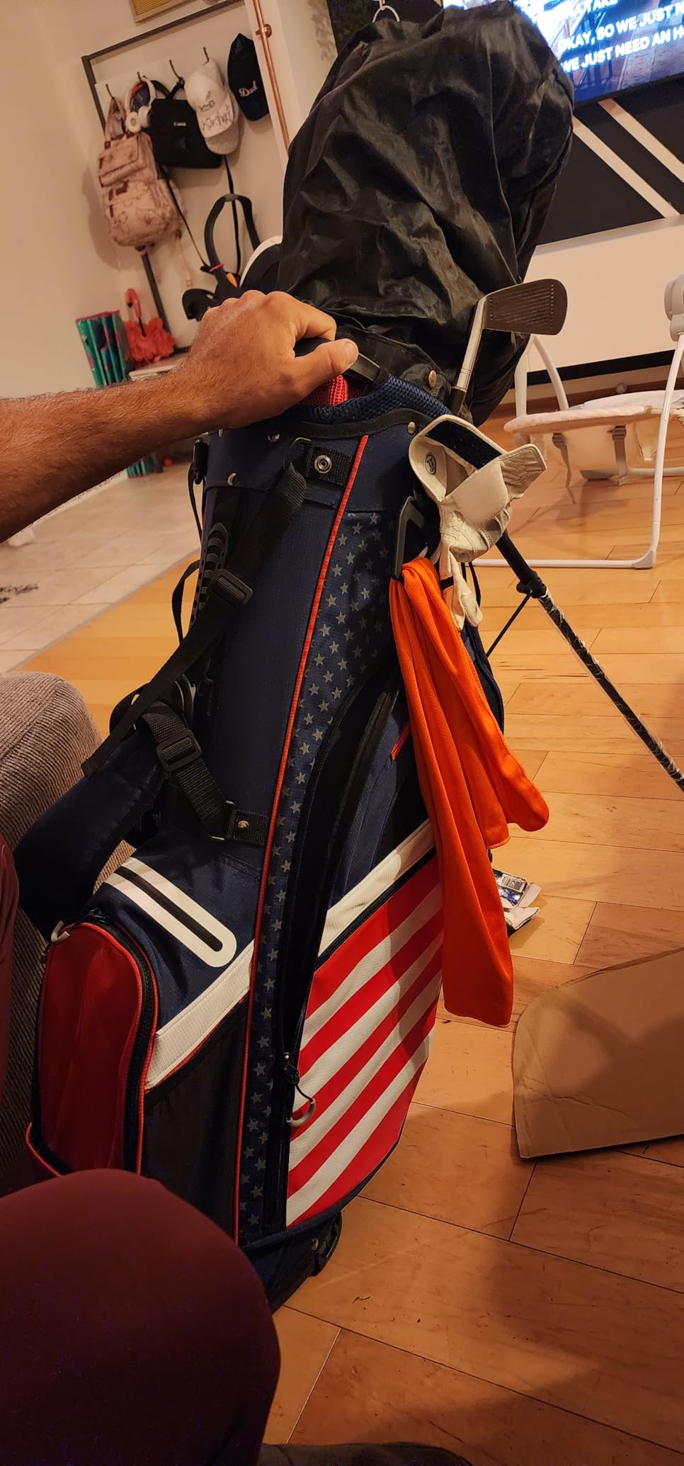 Golf Stand Bag, 14 Way Golf Bag, USA Stars & Stripes | Lightweight 14 Way Top Dividers Golf Carry Bag with 8 Pockets Golf Bag for Golf Club Golf Cart for Men & Women customer photo 1