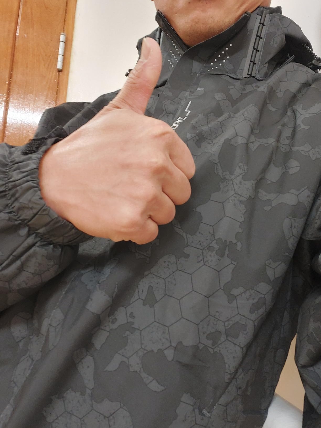 Men's Lightweight Waterproof Rain Jacket,Shell Hooded Outdoor Raincoat Hiking Windbreake jacket customer photo 1