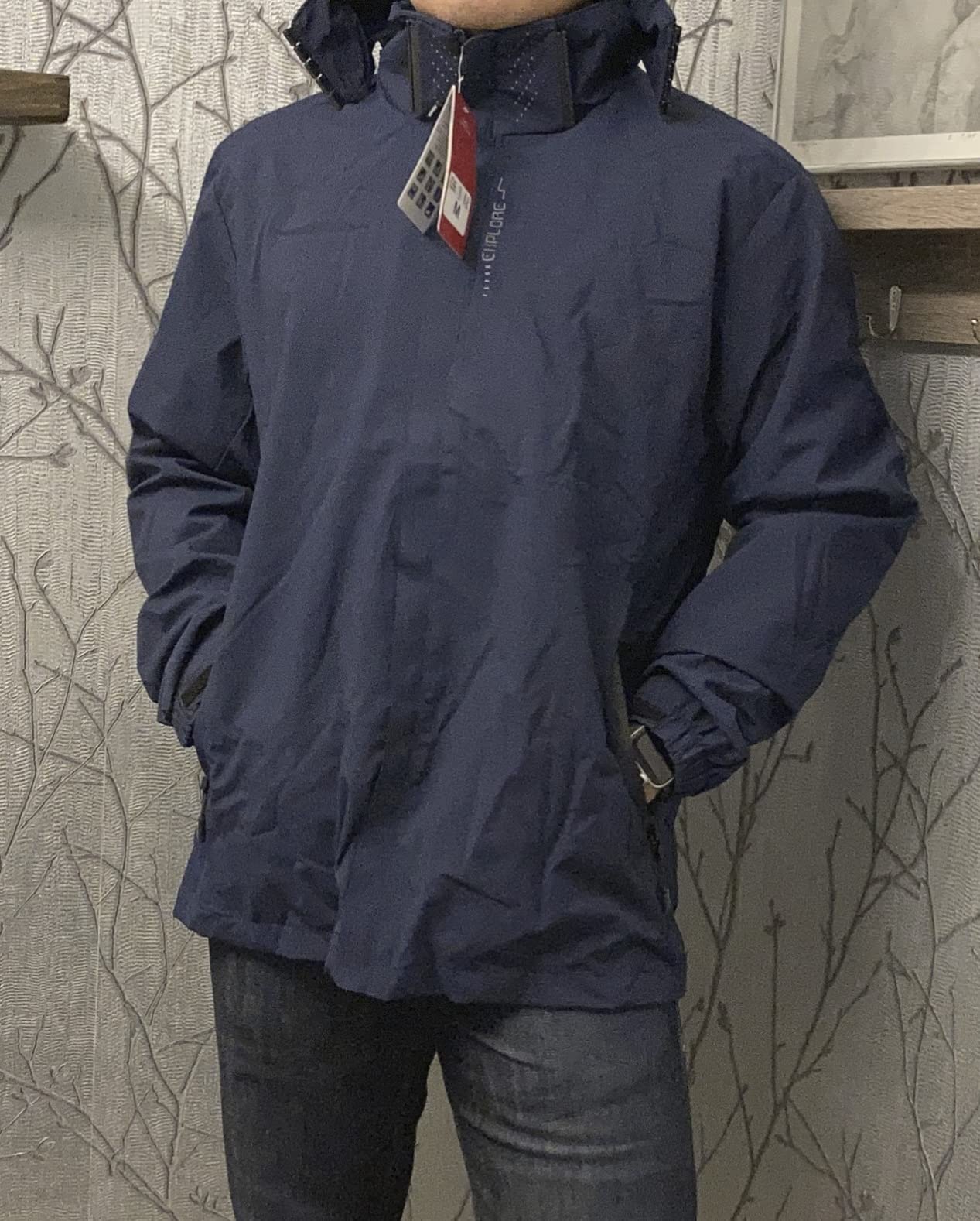 Men's Lightweight Waterproof Rain Jacket,Shell Hooded Outdoor Raincoat Hiking Windbreake jacket customer photo 2