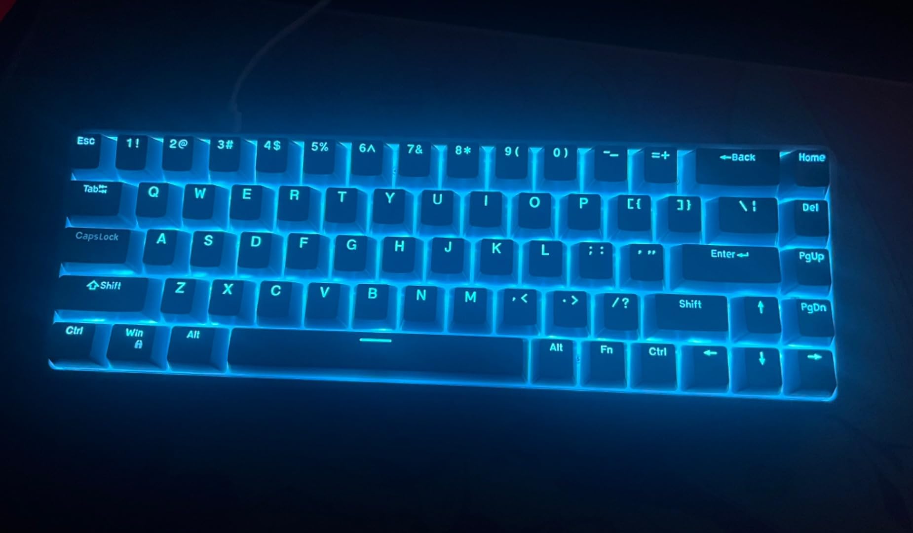 DIERYA T68SE 60% Gaming Mechanical Keyboard,Ultra Compact Mini 68 Key with Red Switches Wired Keyboard,Anti-Ghosting Keys, for Windows Laptops and PC Gamers,White customer photo 2