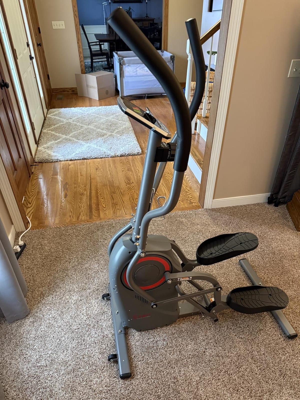 Sunny Health & Fitness Elliptical Exercise Machine with Long Stride Workout | Adjustable Magnetic Resistance, Joint-Friendly, Smart Function, Heart Rate Sensor, Digital Monitor, SunnyFit App customer photo 2
