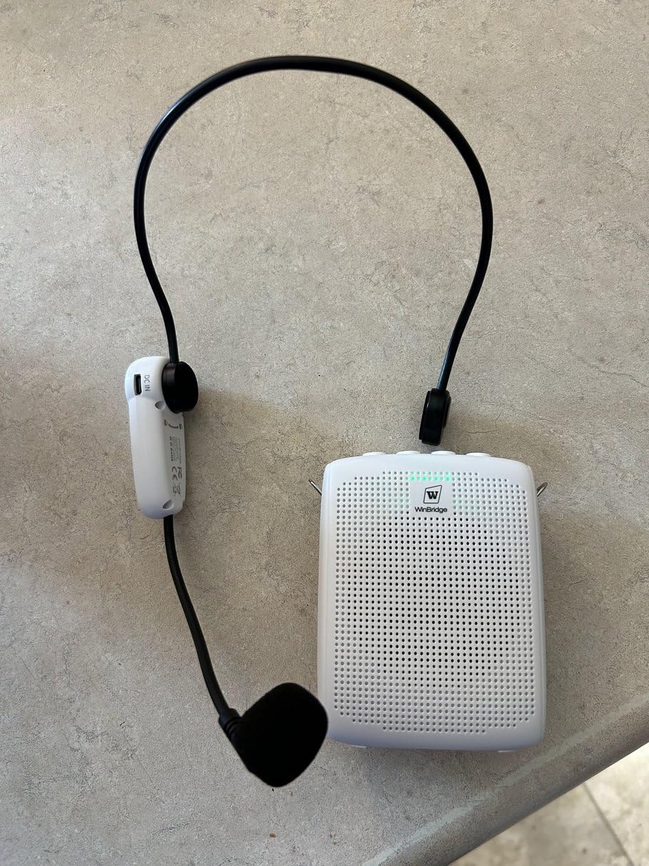 WinBridge Voice Amplifier with Bluetooth, Portable Speaker and Microphone | Wireless Mic Headset Speaker for Teachers, Tour Guide, Public Speaking, Fitness Instructors, Features Mute, 15W WB002 customer photo 1