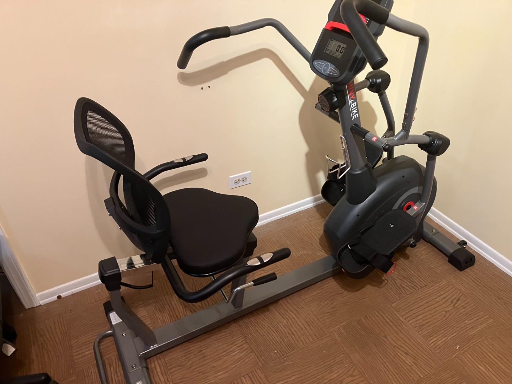 Sunny Health & Fitness Smart Recumbent Cross Trainer with Arm Exerciser | Dual Function Full-Body Workout, 8-Lvl Magnetic Resistance, Adjustable Seat, Step-Thru Frame, Pulse Sensor, Free SunnyFit App customer photo 2