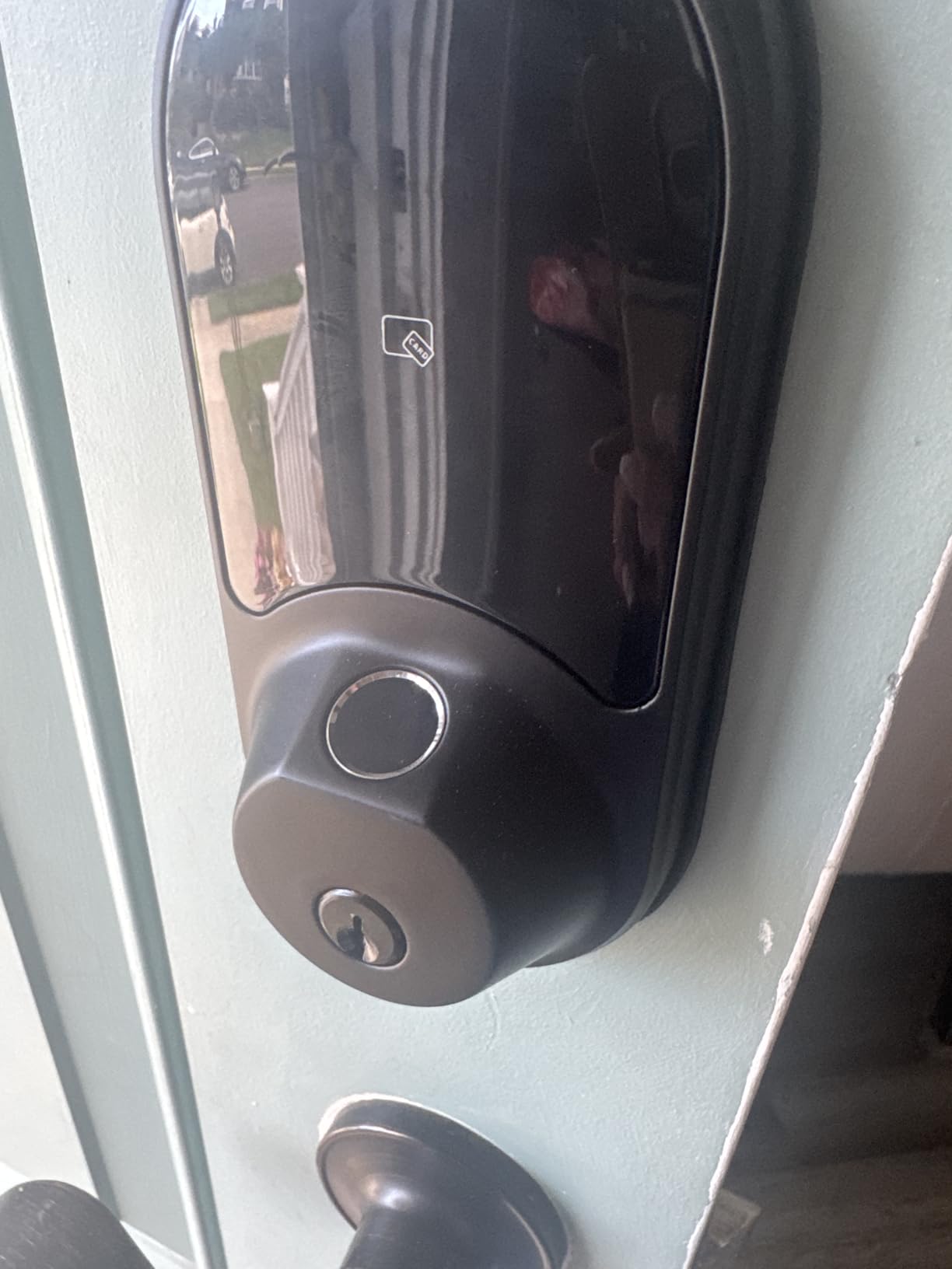 Veise RZ07 Fingerprint Smart Door Lock Deadbolt, App Control, Satin Nickel customer photo 1