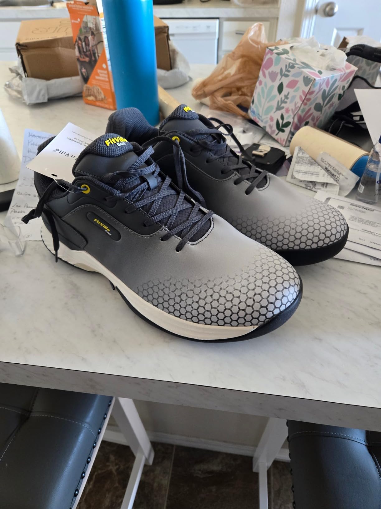 FitVille Wide & Extra Wide Mens Golf Shoes Professional Outdoor Waterproof Spiked Golf Shoes for Men customer photo 1