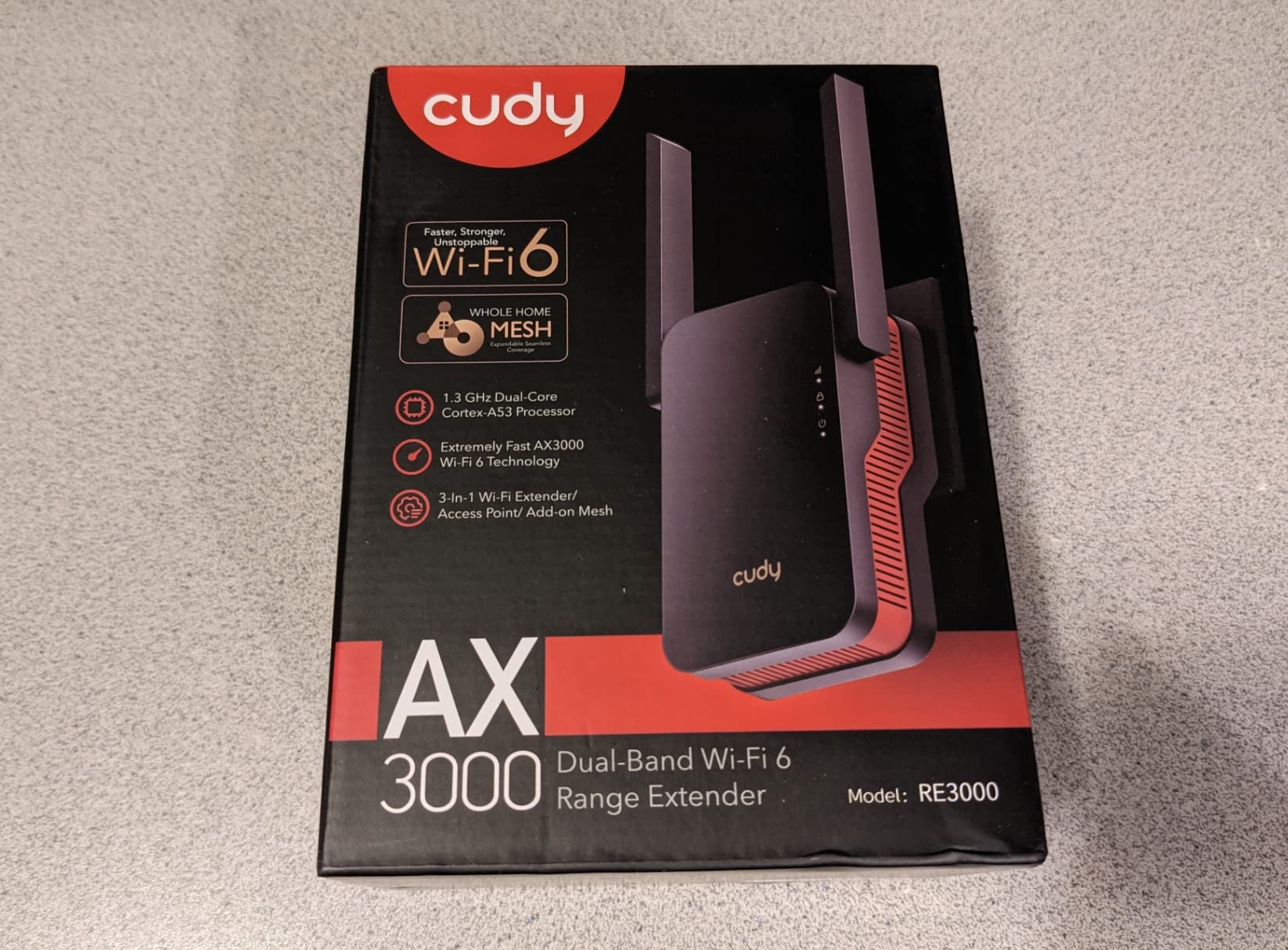Cudy AX3000 Wi-Fi 6 Repeater Gigabit Range Extender, 3 in 1 Mode, RE3000 customer photo 2