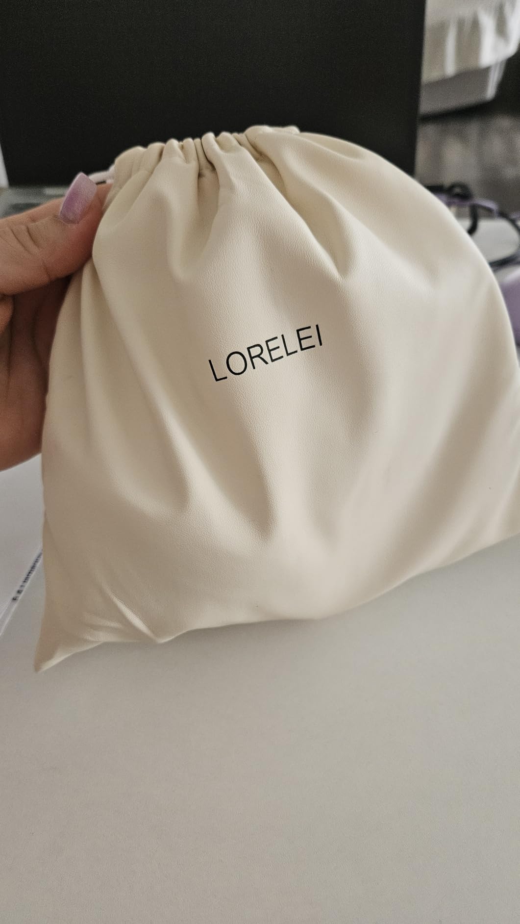 LORELEI B-C6 Wireless Over Ear Headphones, 50H Playtime Foldable Lightweight Bluetooth Headsets, Deep Bass, Built-in Microphone, Memory Foam Earmuff, for Travel, Home Office (Beige White) customer photo 1