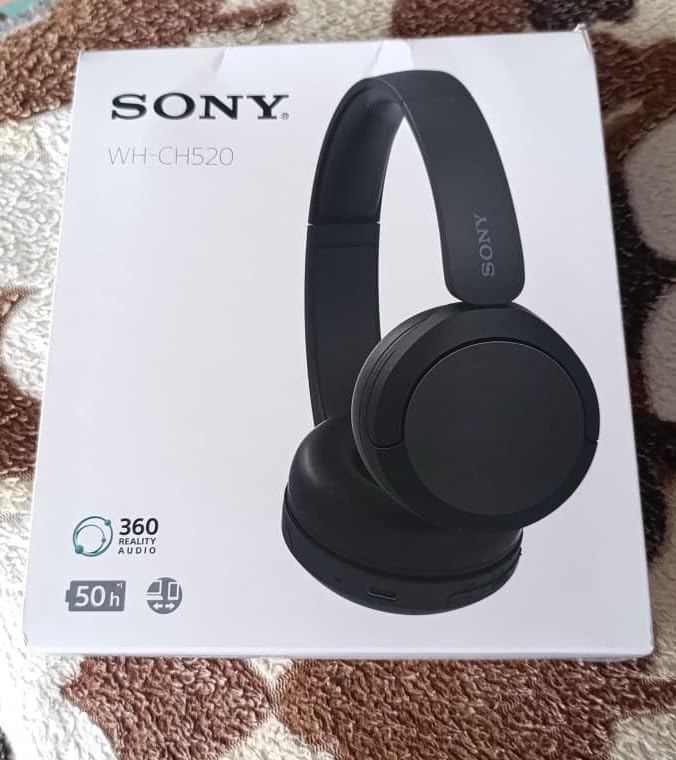 Sony WH-CH520 Wireless On-Ear Bluetooth Headphones with Microphone, Blue, Comfortable Lightweight Design, Up to 50 Hrs Battery with Quick Charging, Multipoint Connection, Clear Calls, Swivel design customer photo 1