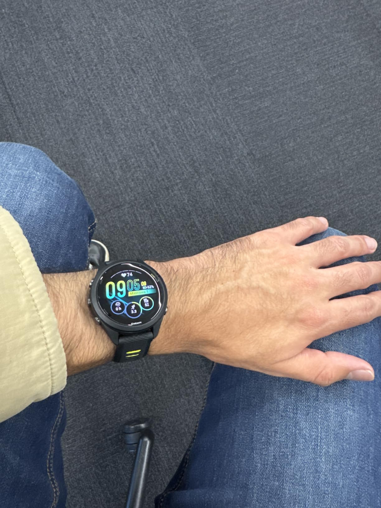 Forerunner 265, Running Smartwatch, 46mm, Whitestone/Tidal Blue | Advanced Training Metrics & Recovery Insights, Music On Your Wrist, Garmin Coach, Daily Suggested Workouts customer photo 1
