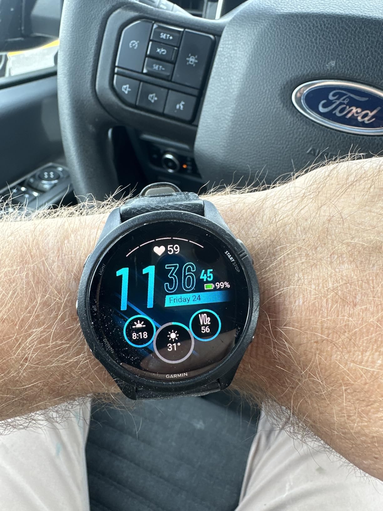 Forerunner 265, Running Smartwatch, 46mm, Whitestone/Tidal Blue | Advanced Training Metrics & Recovery Insights, Music On Your Wrist, Garmin Coach, Daily Suggested Workouts customer photo 2