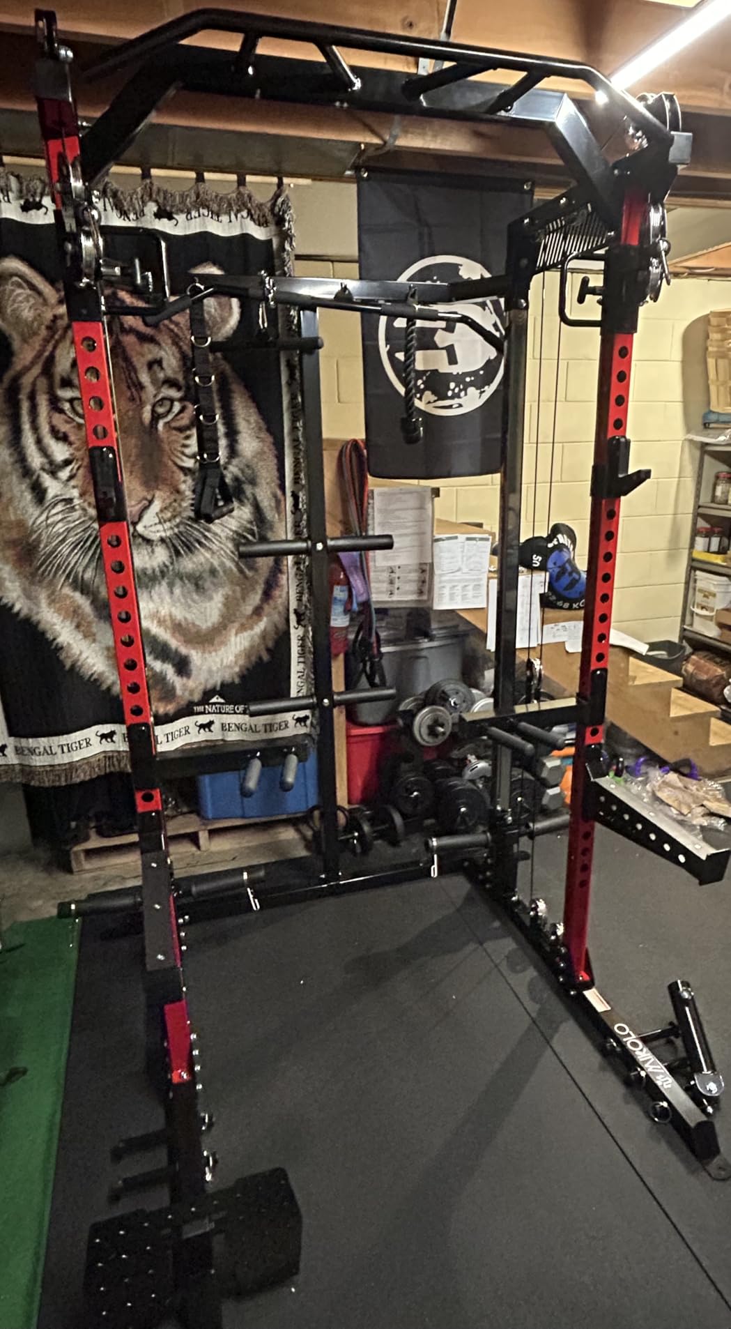Mikolo HR06 Power Cage with Aluminum Pulleys, 2000LB Power Rack with Independent Dual Pulley System, Multi-Function Home Gym Workout Machine for Cable Crossover customer photo 2