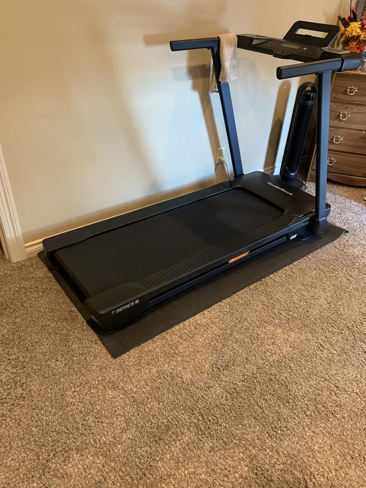 GymCope Treadmill Mat for Hardwood Floor Carpet 7'x3'/6'x3'/6'x2.5'/4'x2' | 6mm Thick Exercise Equipment Gym Mat, Compatible with Peloton Bike, Indoor Spin Bike, Elliptical customer photo 1