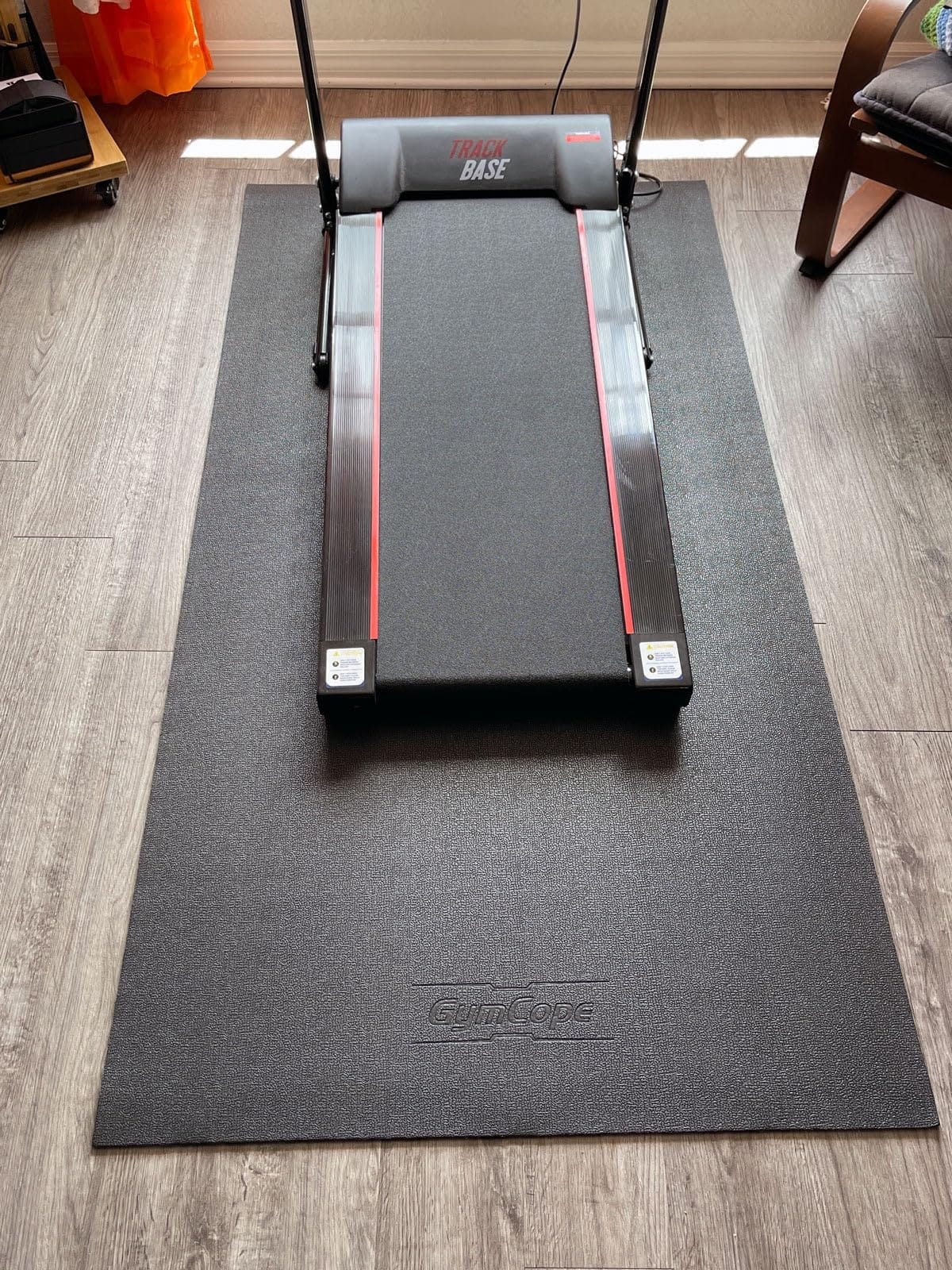 GymCope Treadmill Mat for Hardwood Floor Carpet 7'x3'/6'x3'/6'x2.5'/4'x2' | 6mm Thick Exercise Equipment Gym Mat, Compatible with Peloton Bike, Indoor Spin Bike, Elliptical customer photo 2
