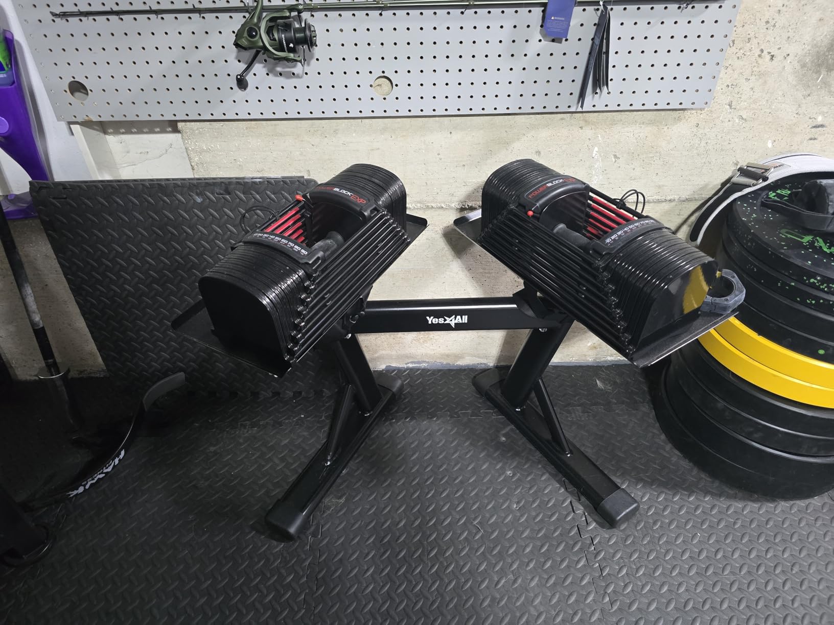 Yes4All Adjustable Dumbbell Stand - 160 Pound Capacity, Spotter Rack & Weight Rack with Strap, Easy Storage & Safety customer photo 2