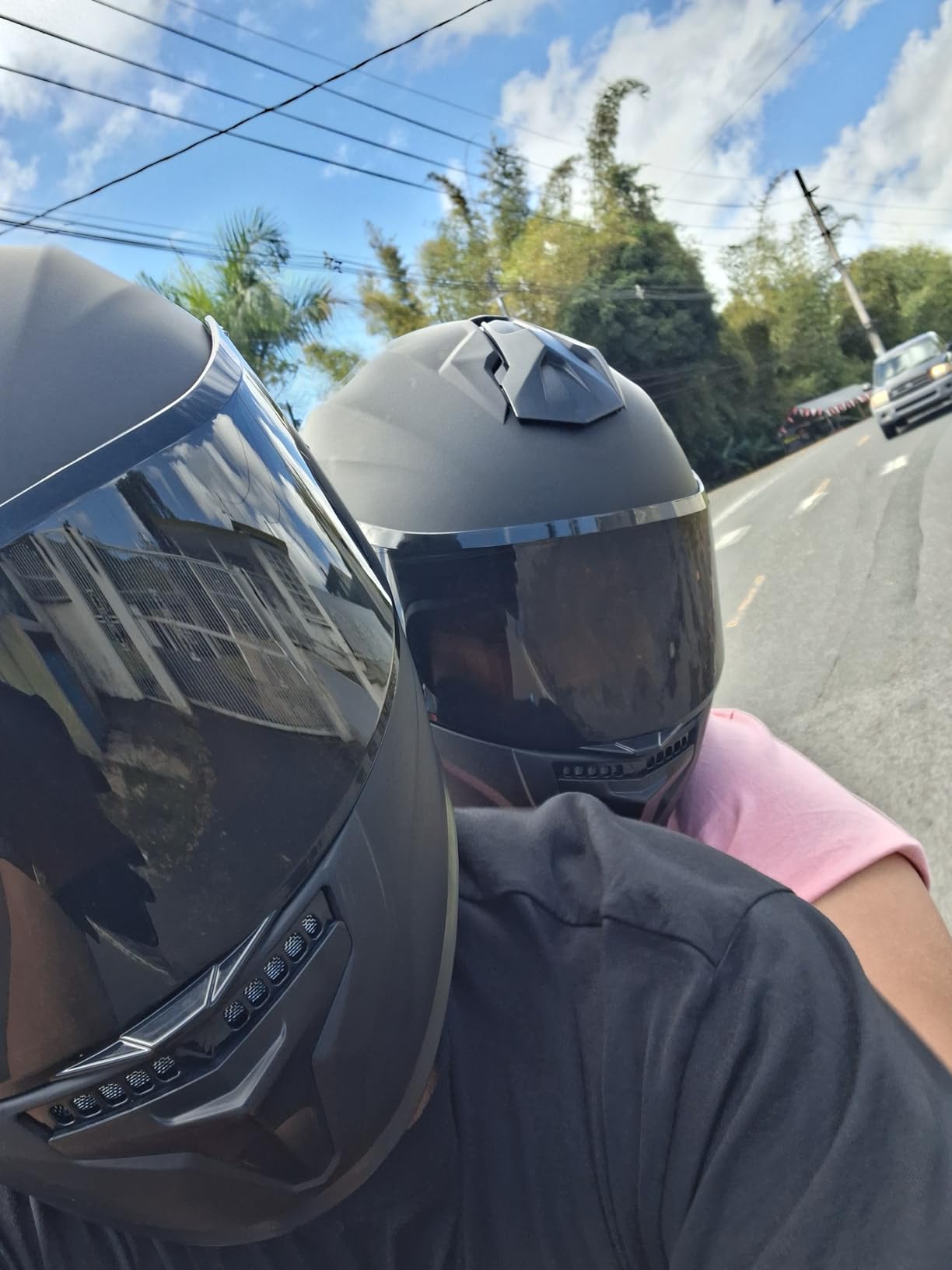Favoto Full Face Motorcycle Helmet DOT Cascos para Moto Anti-Fog | ABS shell, dual visor clear+tinted, anti-fog, for men women, snowmobile dirt bike street customer photo 1