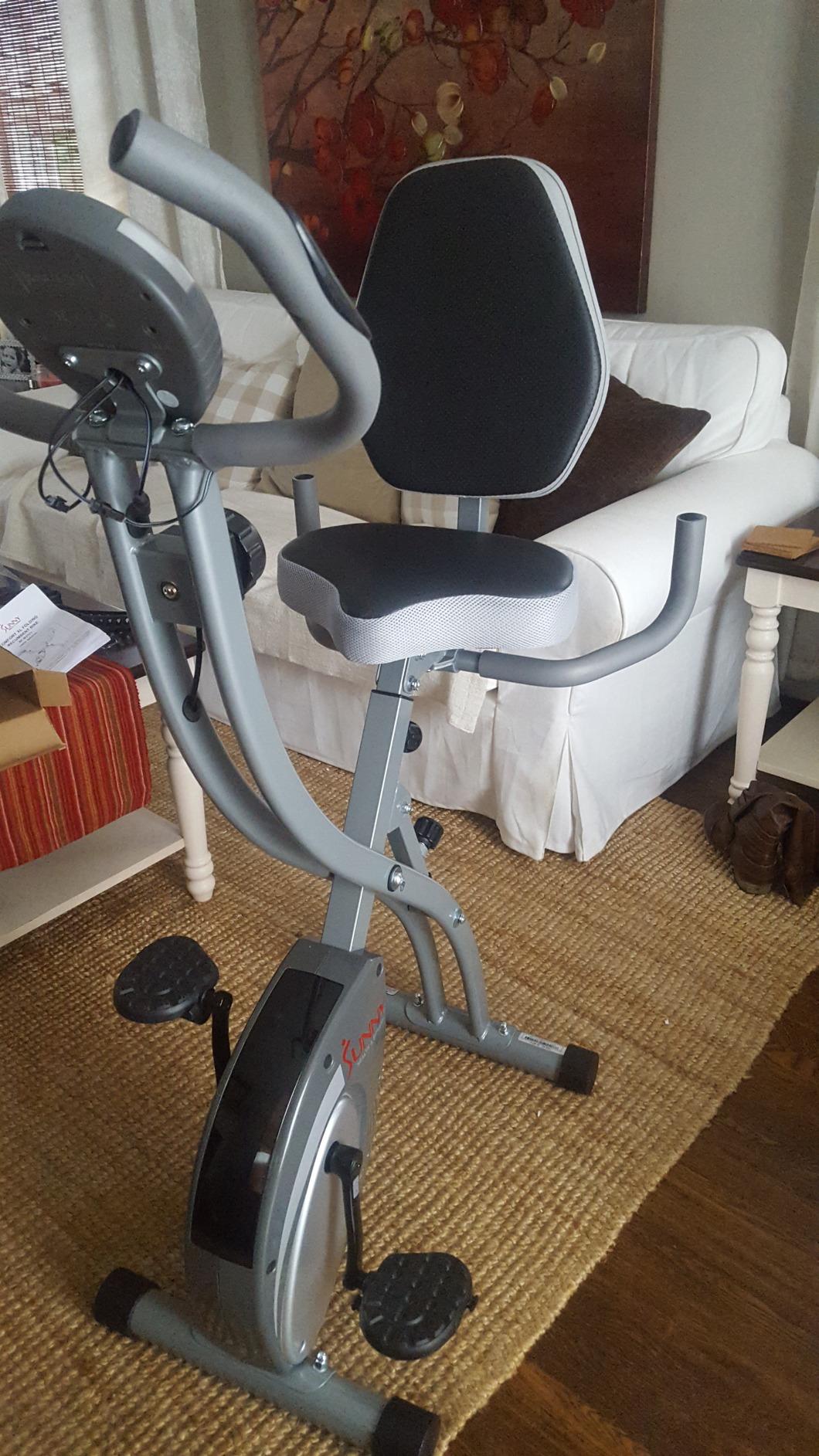 Sunny Health & Fitness Smart Foldable Magnetic X-Bike, Low-Impact Workouts | Compact Design for Homegym, Indoor Cycling, Free SunnyFit App Connectivity, 14-Lvl Magnetic Resistance, Adjustable Seat customer photo 2