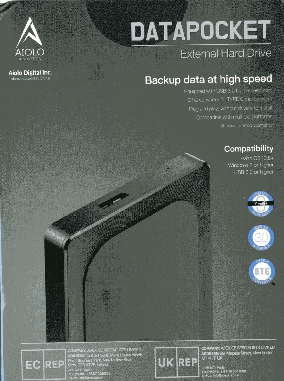 Aiolo Innovation 500GB External Hard Drive Ultra Slim Portable HDD-USB 3.0 for PC, Mac, Laptop, PS4, Xbox one,Xbox 360 HD-A4 customer photo 2