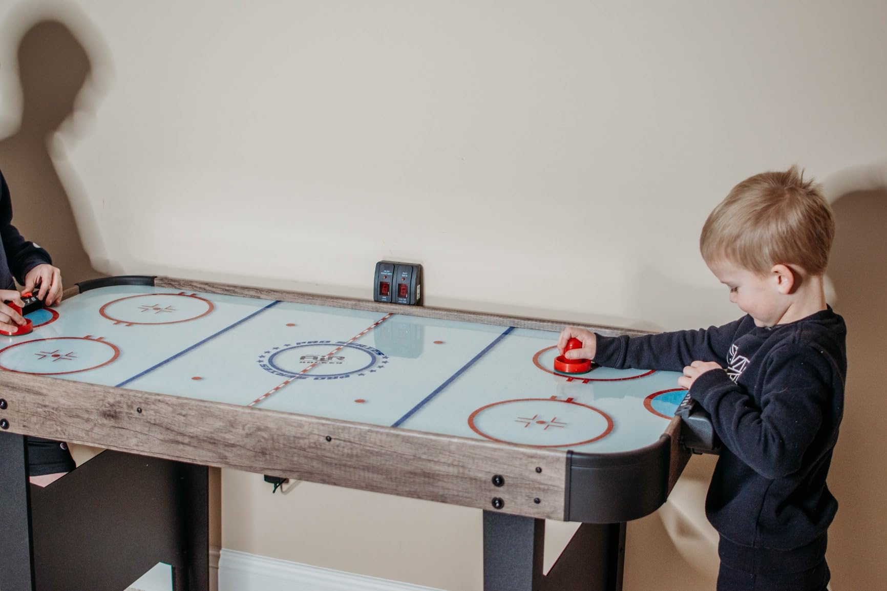 GoSports 48 Inch Air Hockey Arcade Table - Oak or Black - Includes 2 Pushers, 3 Pucks, AC Motor, and LED Scoreboard customer photo 2