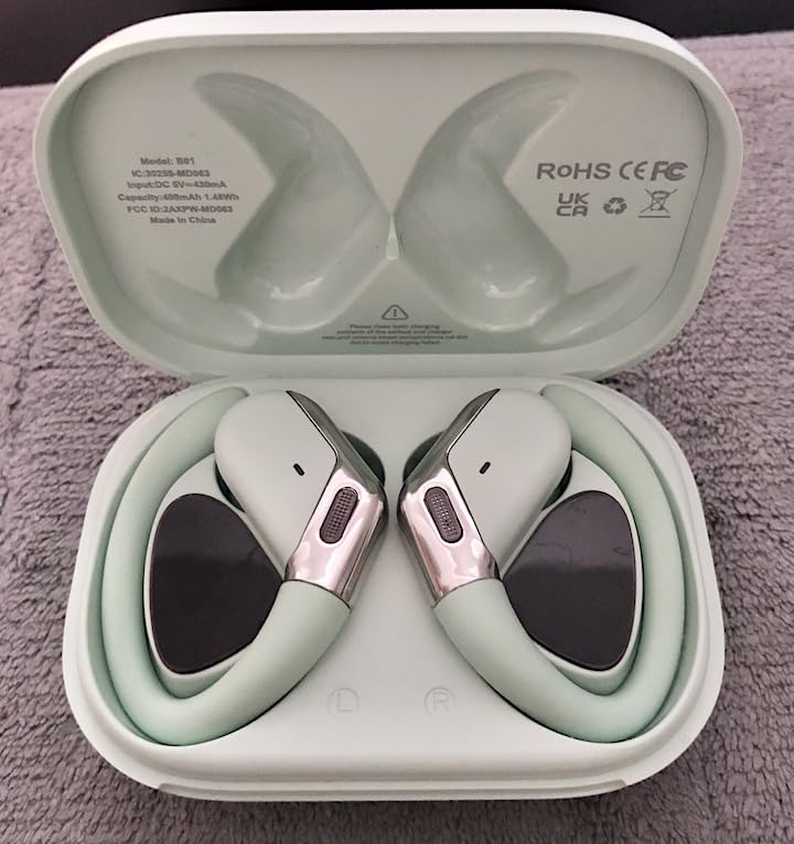 Wireless Earbud, 75Hrs Bluetooth 5.4 Headphones IP7 Waterproof for Sport, Running Wireless Earphones with ENC Noise Cancelling Mics, Deep Bass Over Ear bud with Earhooks for Android, iOS, Workout, Gym customer photo 2