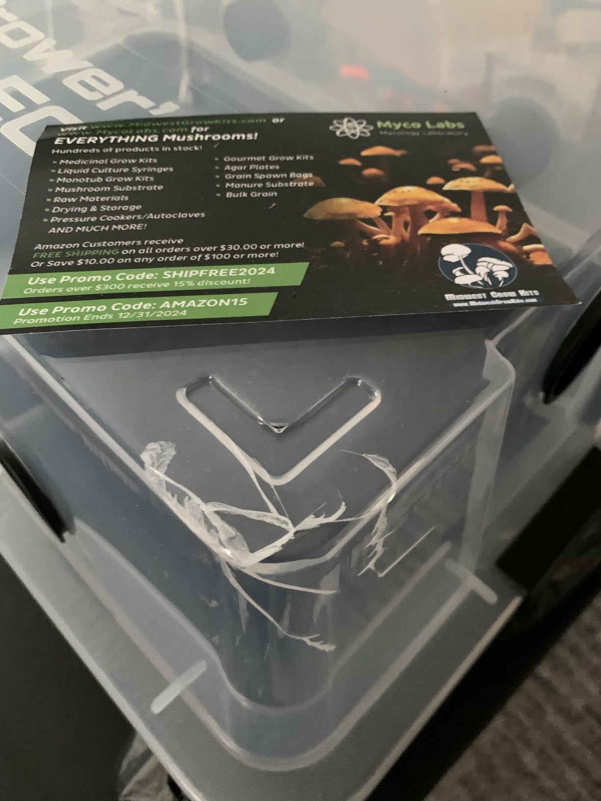Myco Labs Grower's Select Mushroom 48Q Monotub Fruiting Chamber with Filter Disks and Liner customer photo 2