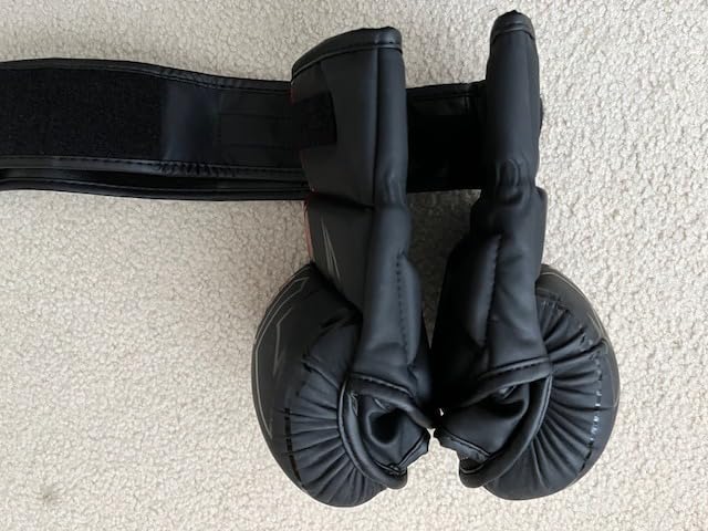 MMA Gloves Sparring Grappling, Hybrid Open Palm Heavy Bag Gloves Men Women, Maya Hide Leather Wrist Support, Cage Fighting Combat Sports Boxing Training, Muay Thai, Punching Bag Gloves customer photo 2