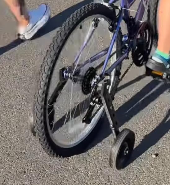 Heavy Duty Adjustable Training Wheel, Fits 20 to 26 Inches Bicycles, Perfect for Learning & Balance Support, Bike Learning Aid, Supports up to 200 lbs | Sturdy Bicycle Stabilizer (Black) customer photo 2