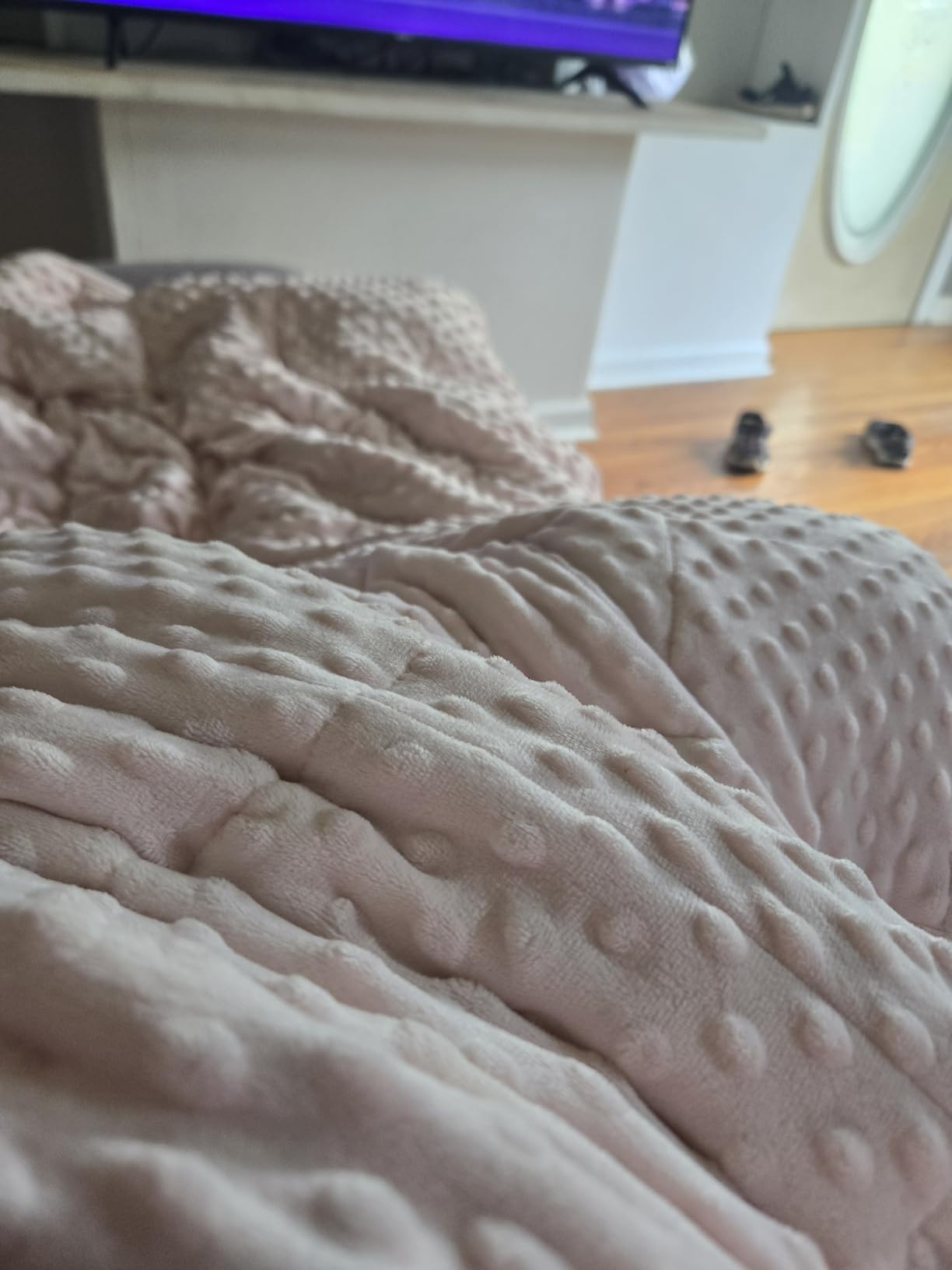 Alomidds Weighted Lap Blanket 7lbs, Cozy Luxury Breathable Weighted Blanket for Adults, Weighted Lap Pad for Travel, Relaxation, Sleeping, Purple, 29