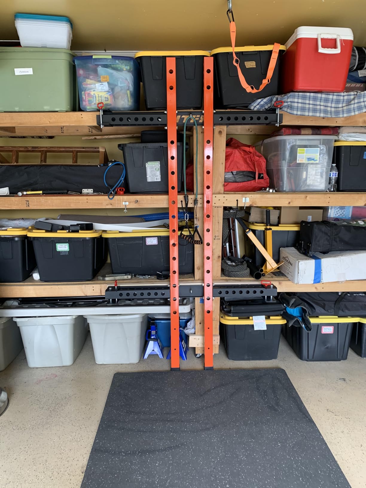 RitFit 2.36'' x 2.36'' Folding Squat Rack for Home Gym, Wall Mounted Squat Rack with Attachments customer photo 1