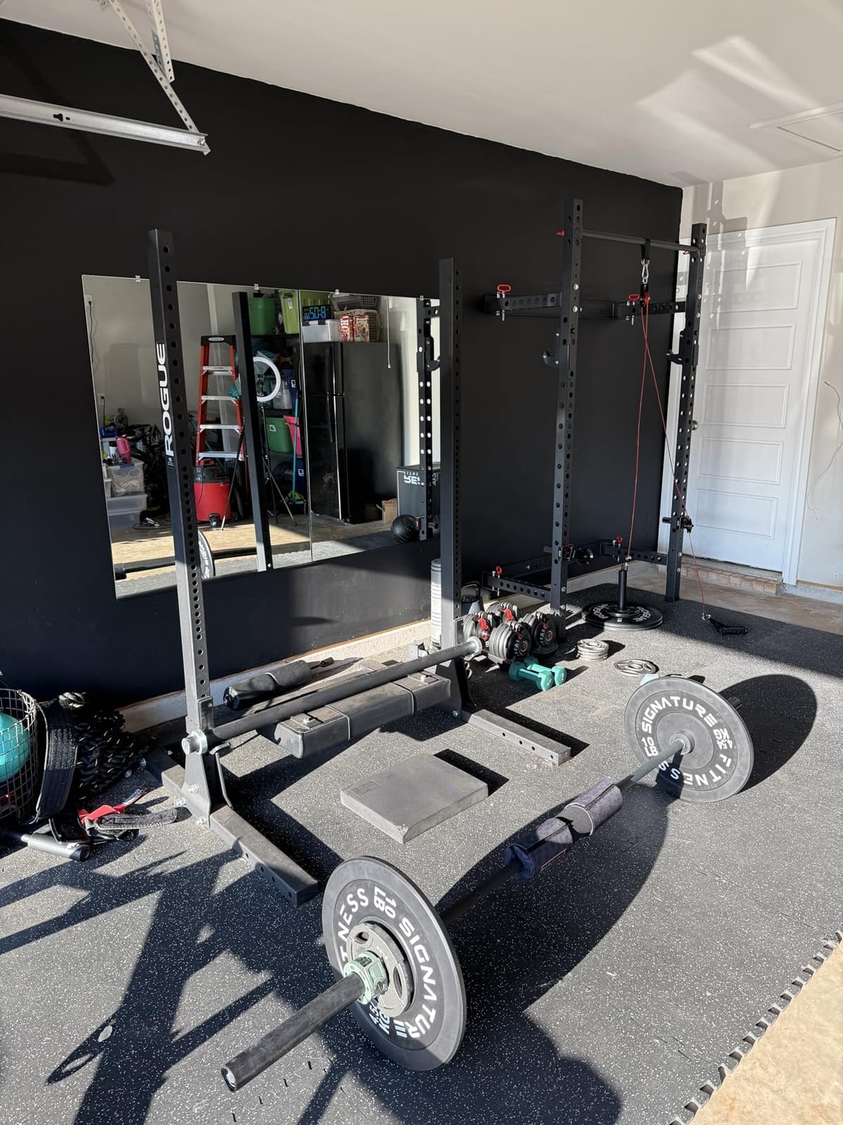 RitFit 2.36'' x 2.36'' Folding Squat Rack for Home Gym, Wall Mounted Squat Rack with Attachments customer photo 2