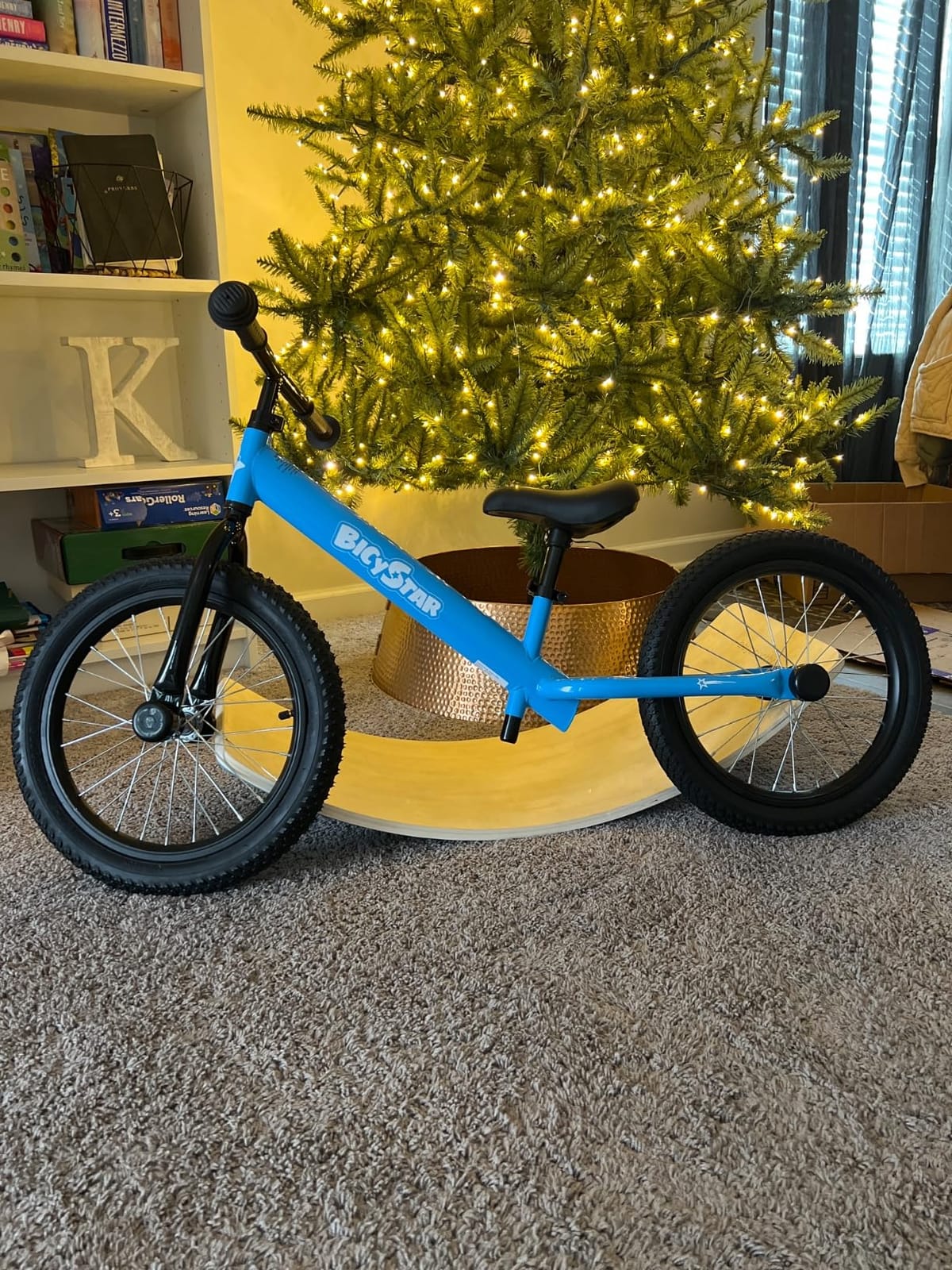 bicystar 16 Inch Balance Bike for Kids 5-8 with Air Tires | lightweight frame, smooth air tires, adjustable fit, outdoor riding, footrests, easy assembly, no pedals customer photo 2