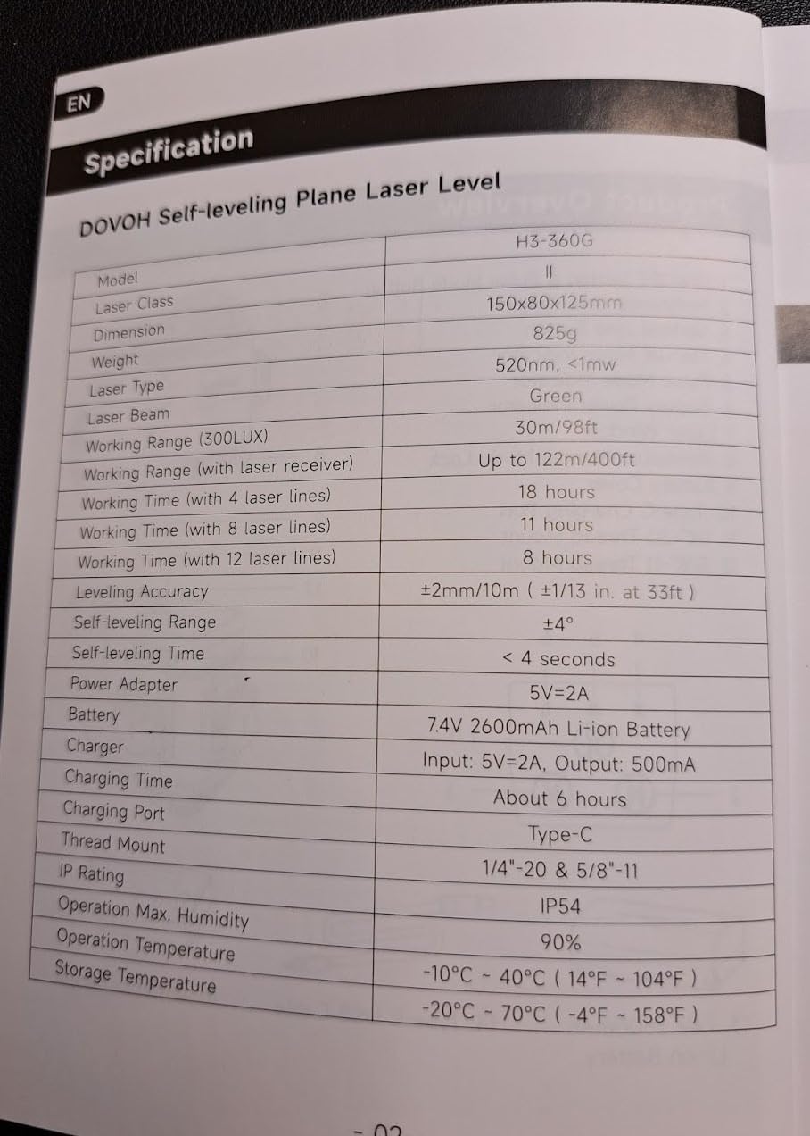 DOVOH Outdoor Laser Level 360 Self Leveling with Receiver, H3-360G-KIT customer photo 2