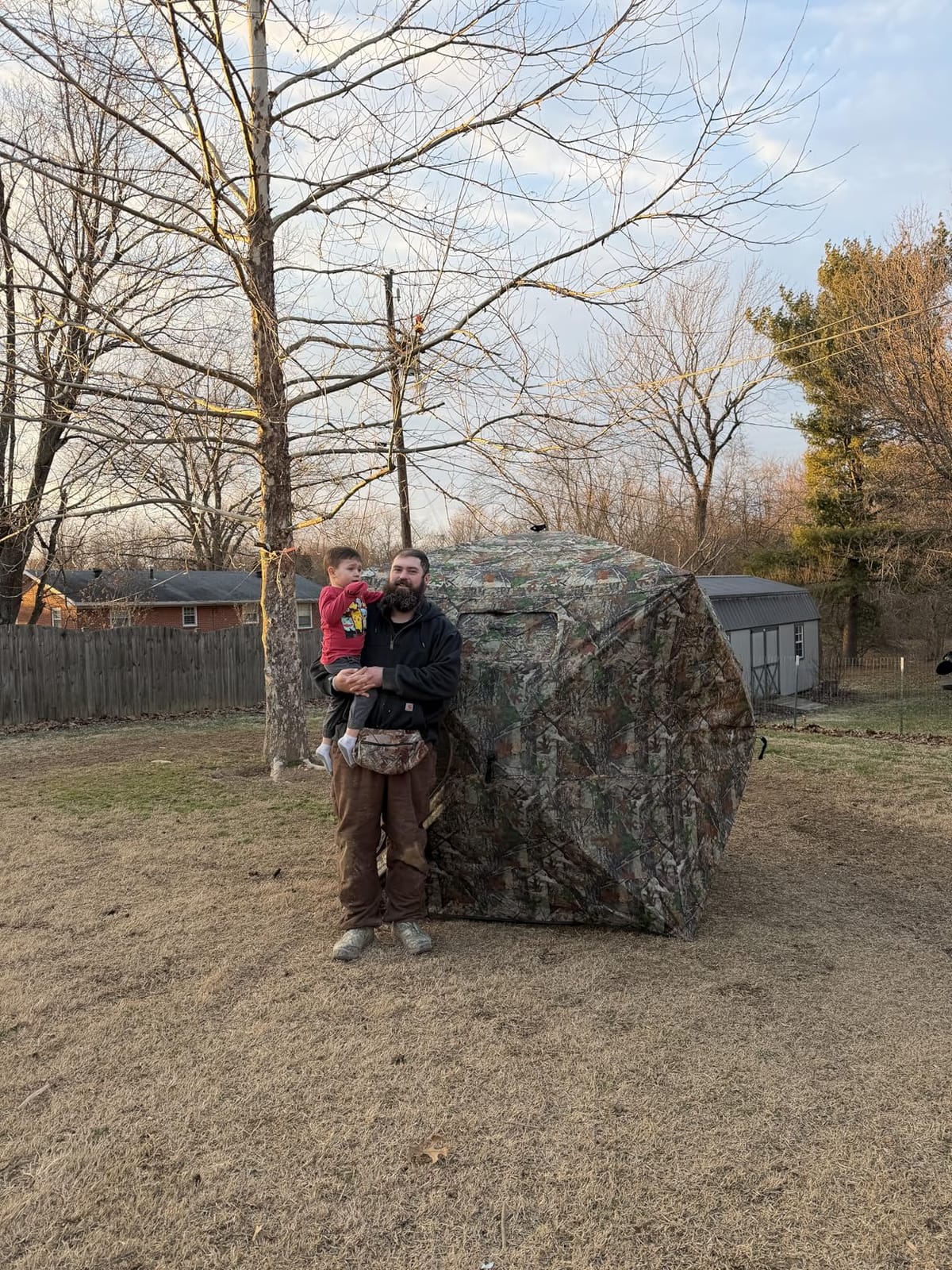 FUNHORUN Hunting Blind with Floor Mat, 360 See Through Ground Blind, Pop Up customer photo 2