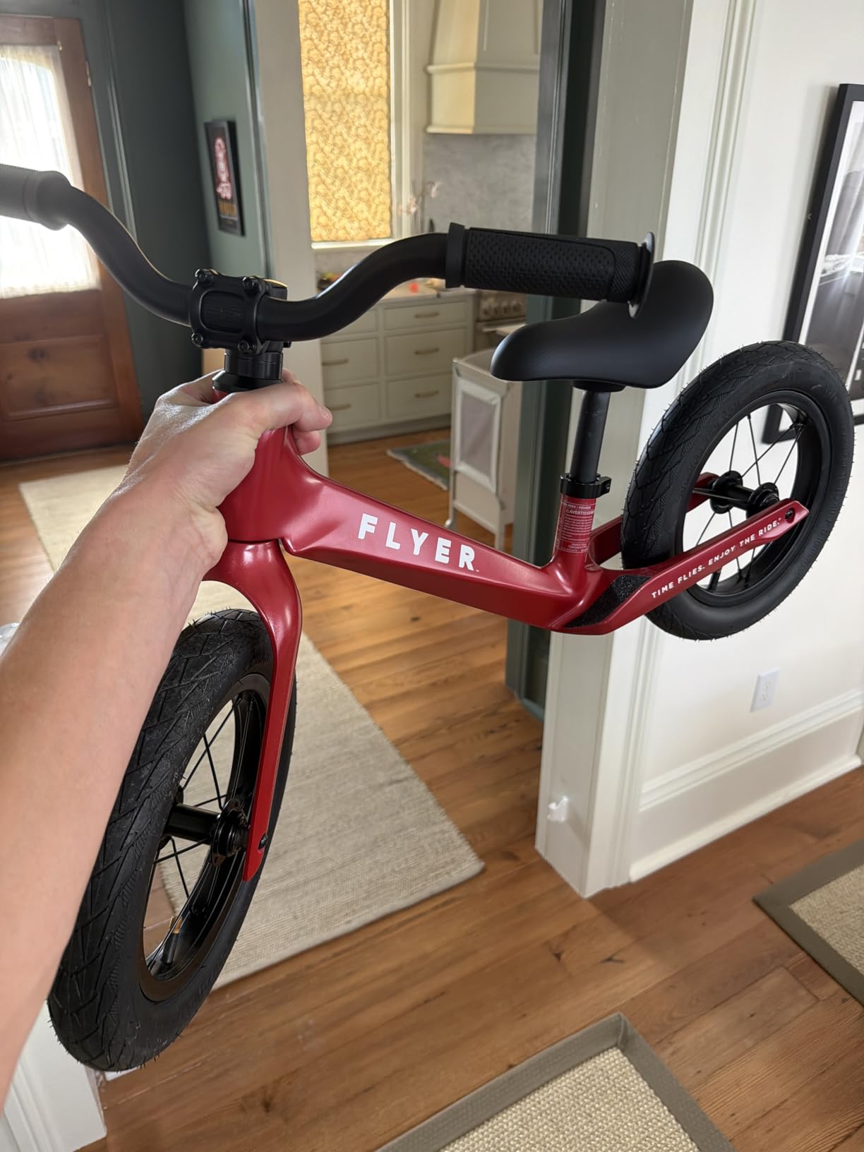 Radio Flyer Ultra Lite Balance Bike, for Kids Ages 1.5-5, Red | Kid & Toddler Balance Bike, Pedal Free, with Footrest and Lightweight Frame, Rubber Air Tires, Tool-Free Adjustable Seat customer photo 1
