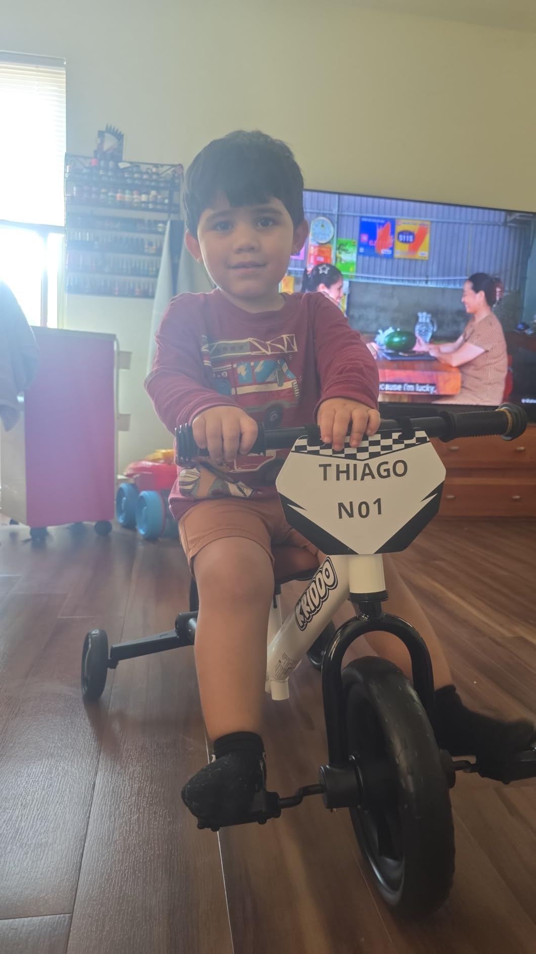 KRIDDO 2-in-1 Tricycle and Balance Bike for 2 Year Old with Training Wheels | Detachable Pedals and Stowable Training Wheels, DIY Plate, Riding Trikes Toy for Ages 18 Months to 3 Years customer photo 2