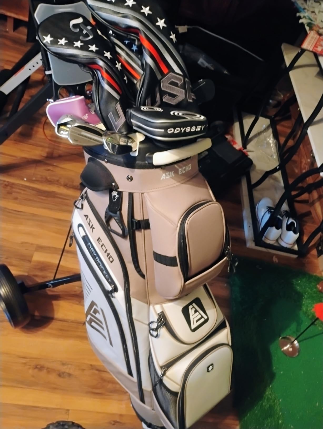 ASK ECHO T-Lock 3.0 Golf Cart Bag, Quiet 14-Way Full-Length Divider | T-Lock reduces club contact and rattle, keeping clubs easy to access. Ample storage and upgraded fabric add durability customer photo 1