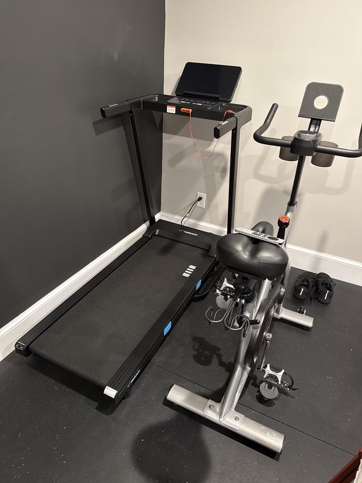 MERACH T12 Foldable Treadmill for Home 300 LBS Capacity Wide Running Belt | 0-15% Incline Treadmill with LED Display, Smart App, 2.5HP Brushless Motor, Compact Design customer photo 1