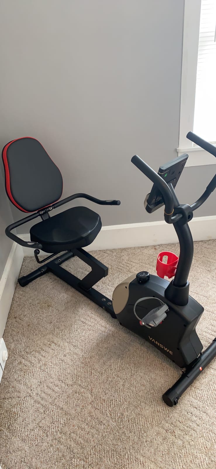 VANSWE Recumbent Exercise Bike for Home Seniors Light Commercial | Stationary Bike with 450 LBS Weight Capacity, Bluetooth App Connectivity, Whisper Quiet(＜10DB), Back-lit LED Display & Pulse customer photo 2