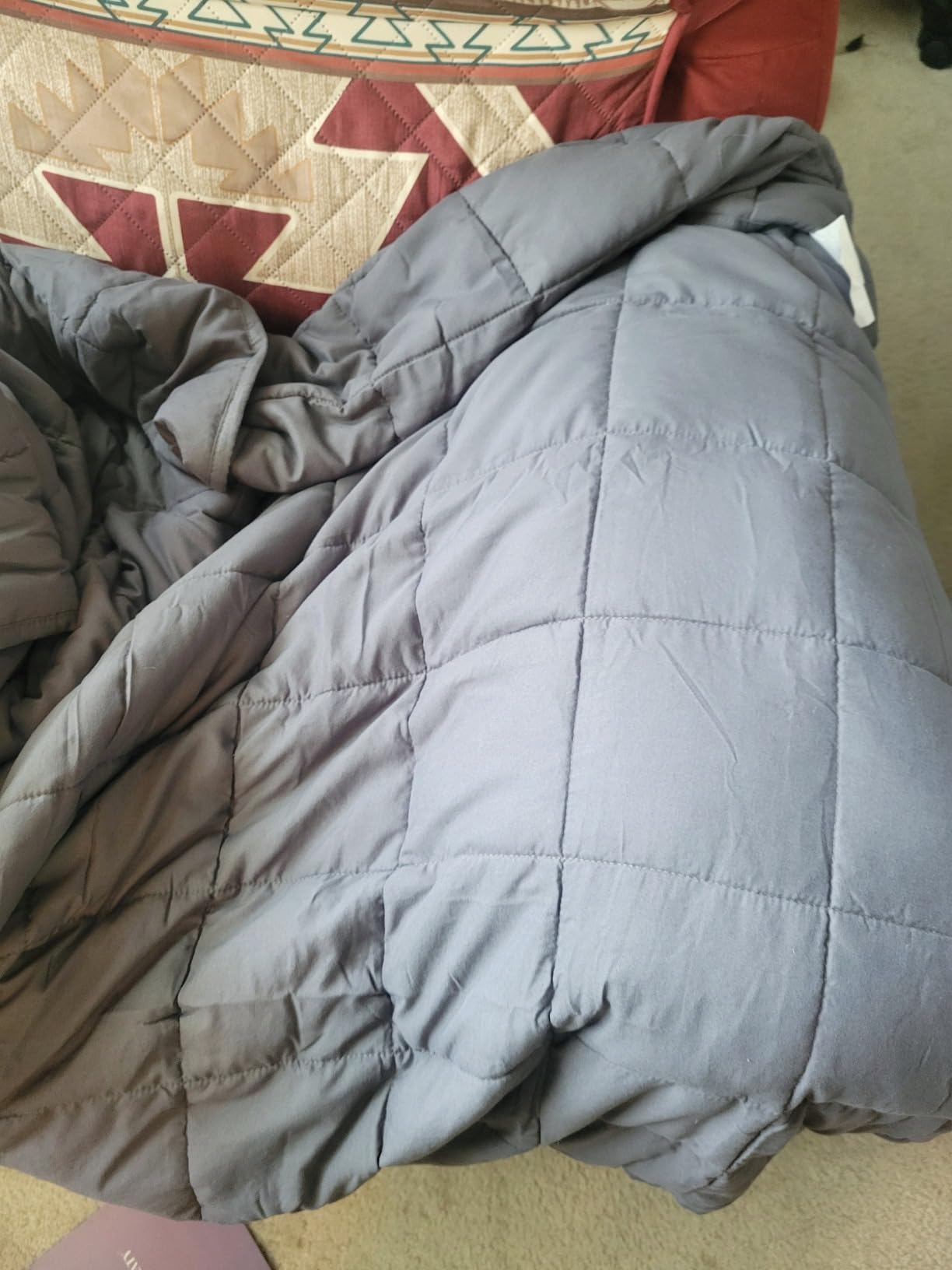 L'AGRATY Weighted Lap Blanket 5lb: Small Weighted Blanket for Adults Portable Travel - Cooling Pad for Relaxation Sleeping - Cozy Washable All-Season (29