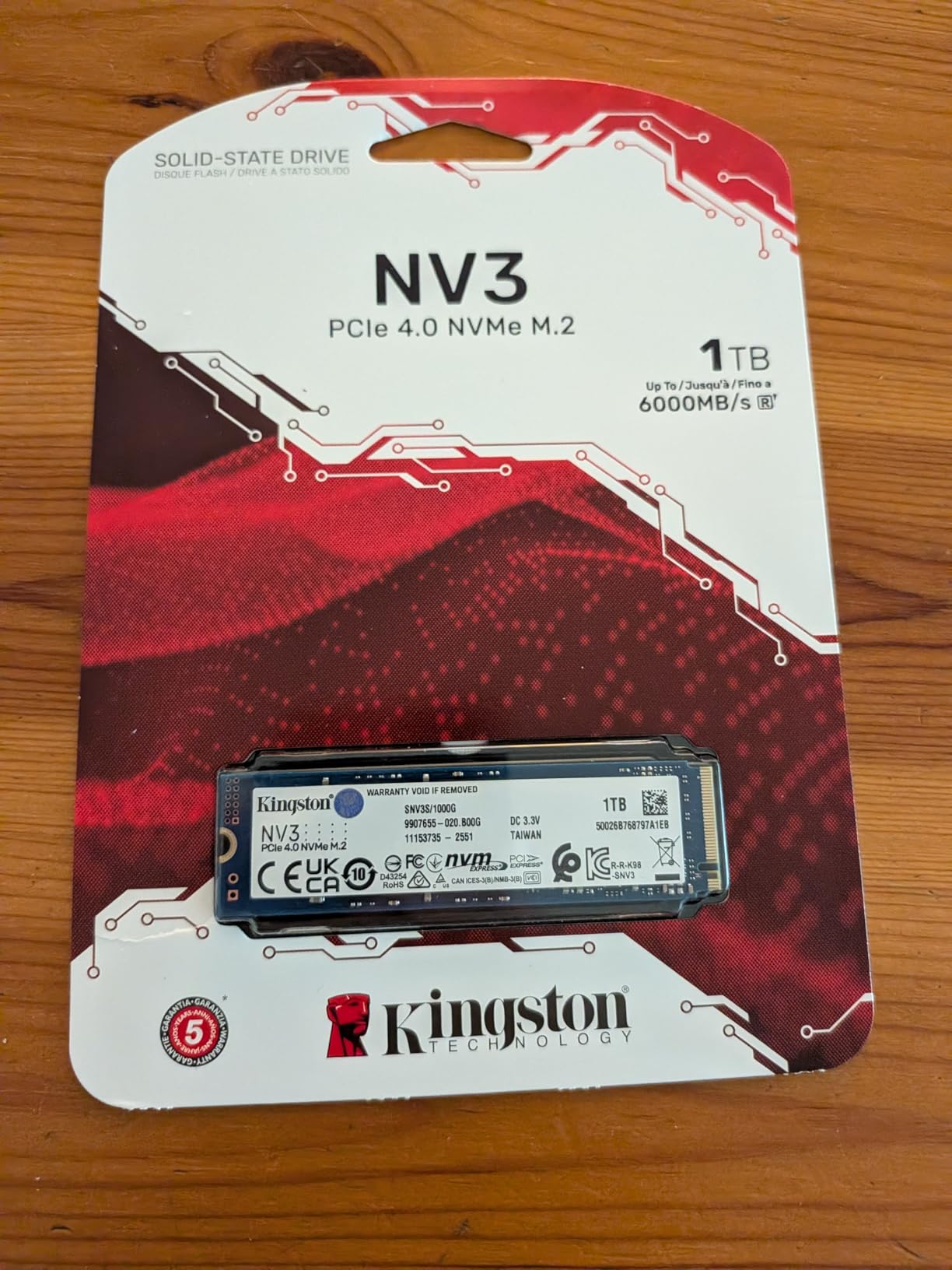 Kingston NV3 2TB M.2 2280 NVMe SSD | PCIe 4.0 Gen 4x4 | Up to 6000 MB/s | SNV3S/2000G customer photo 1