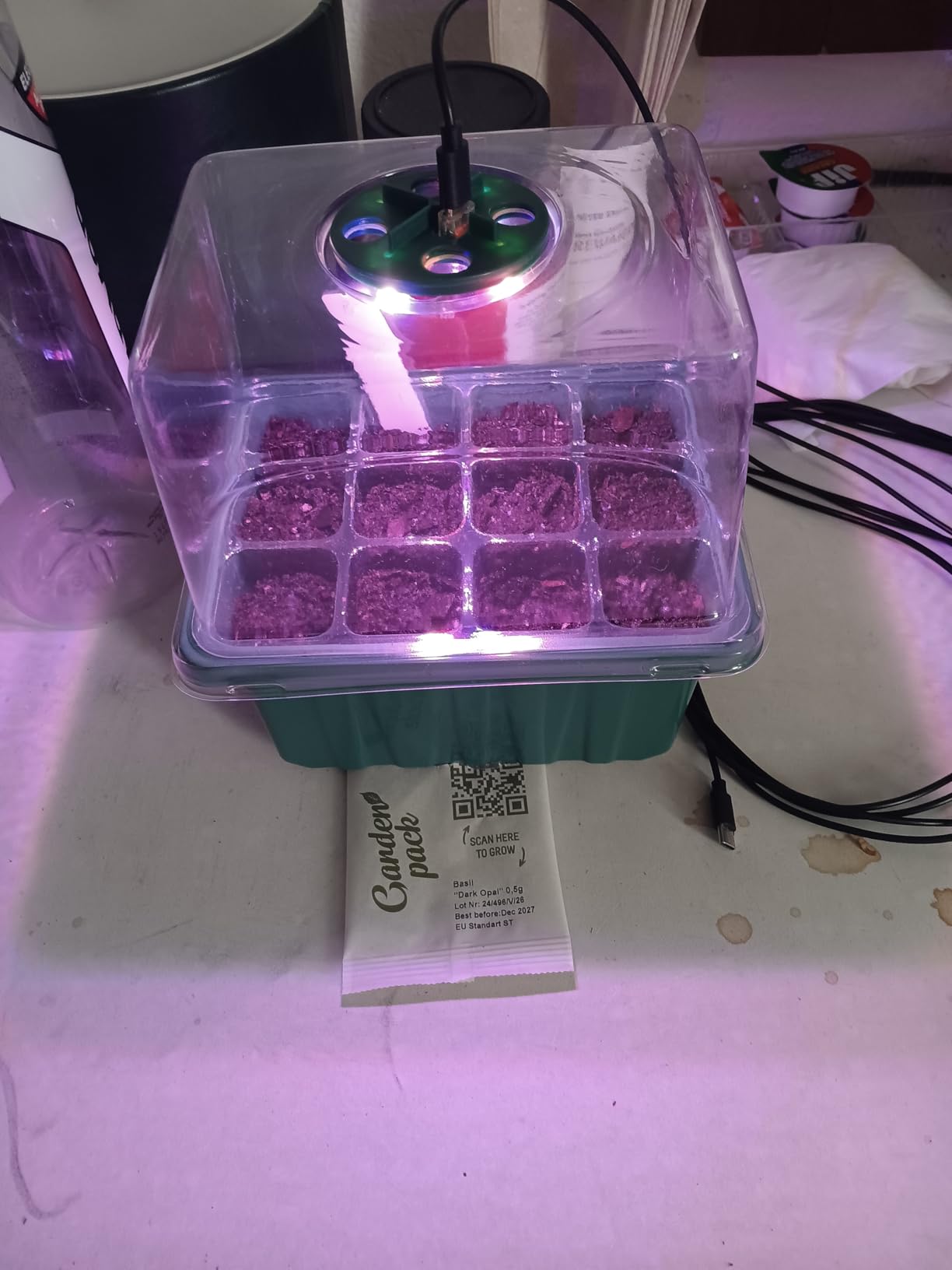GOONMILL Self-Watering Seed Starter Tray with Timed Grow Light, 6 Packs Plant Starter Tray Seedling Starter Kit with Humidity Domes Base Indoor Mini Greenhouse for Gardening Seeds Growing Starting customer photo 2