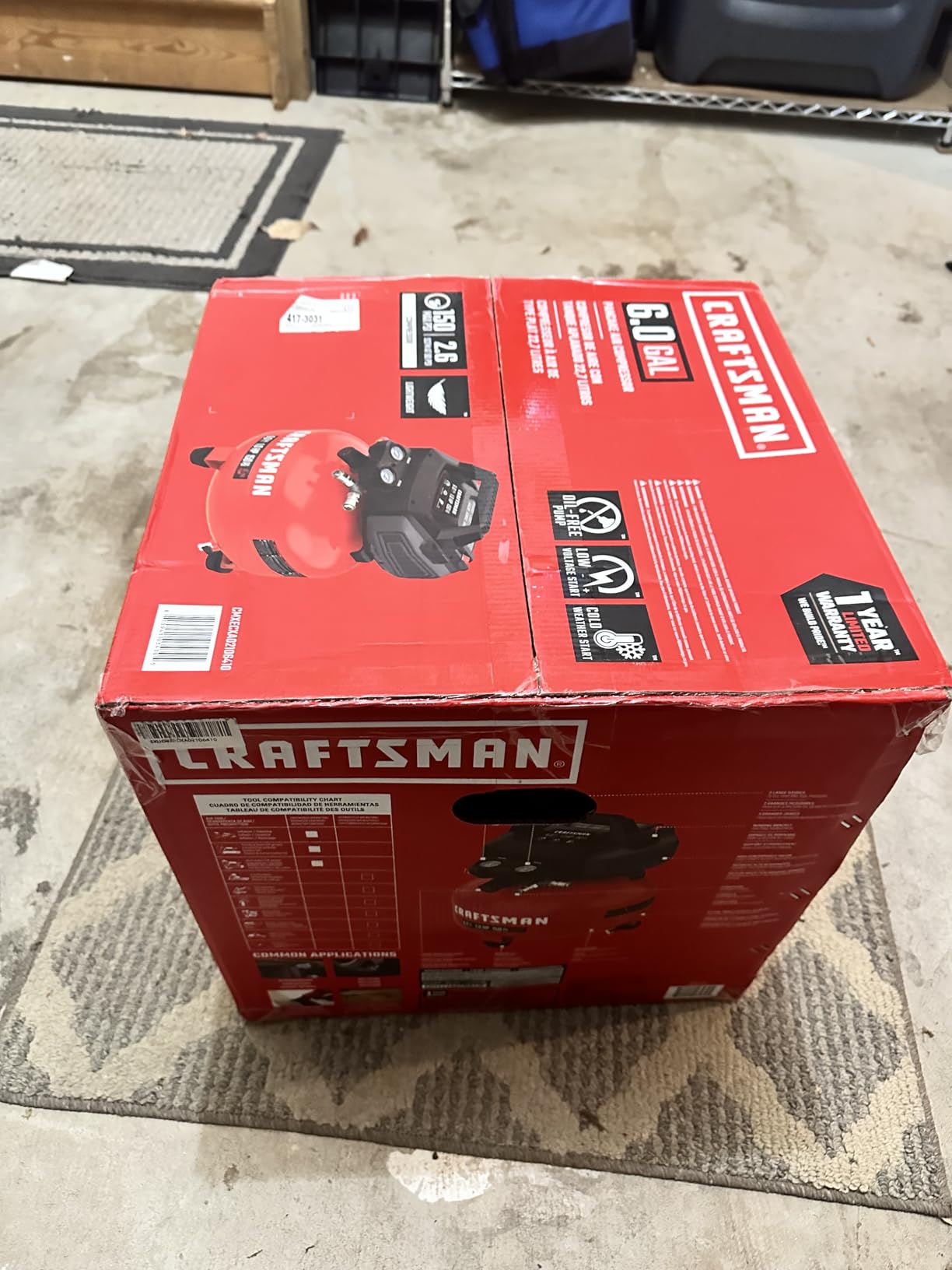 CRAFTSMAN 6 Gallon 150 PSI Oil-Free Pancake Air Compressor CMXECXA02106410 | 2.6 SCFM at 90 PSI with Dual Couplers for Nailers, Tire Inflation, and Woodworking customer photo 1