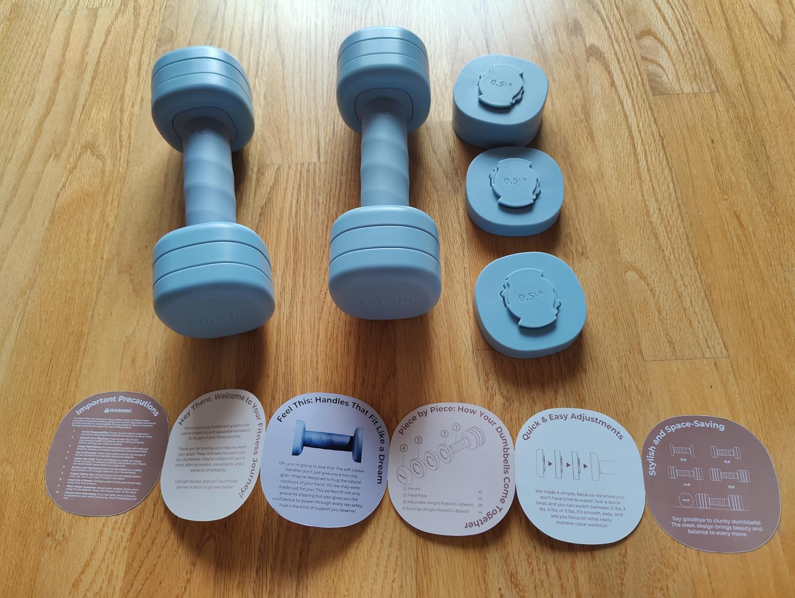 One-Twist Adjustable Dumbbell Set | 2LB 3LB 4LB 5LB Hand Weights for Women customer photo 1