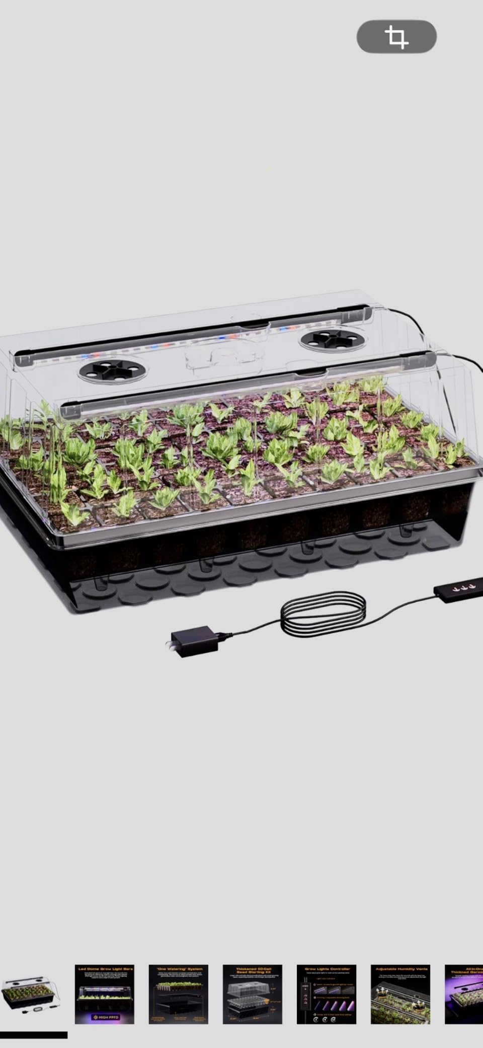 Patigrow 120-Cell Self-Watering Seed Starter Tray with Grow Light, Seed Starter Kit with 4.07” Humidity Dome, Indoor Seedling Starter Tray, Seed Starting Trays for Plant Germination, Seeds Growing customer photo 1