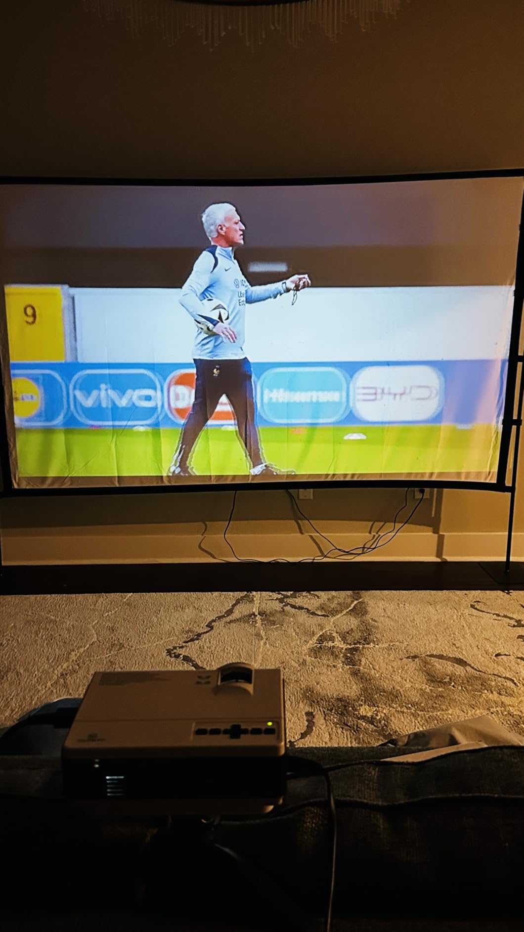 Outdoor Projector Screen with Stand featuring a Stake-Down Base-120 Inch 16:9 4K HD Portable Projector Screen Indoor Outdoor Movie Screen Lightweight Projection Screen with Carry Bag for Home,Backyard customer photo 2