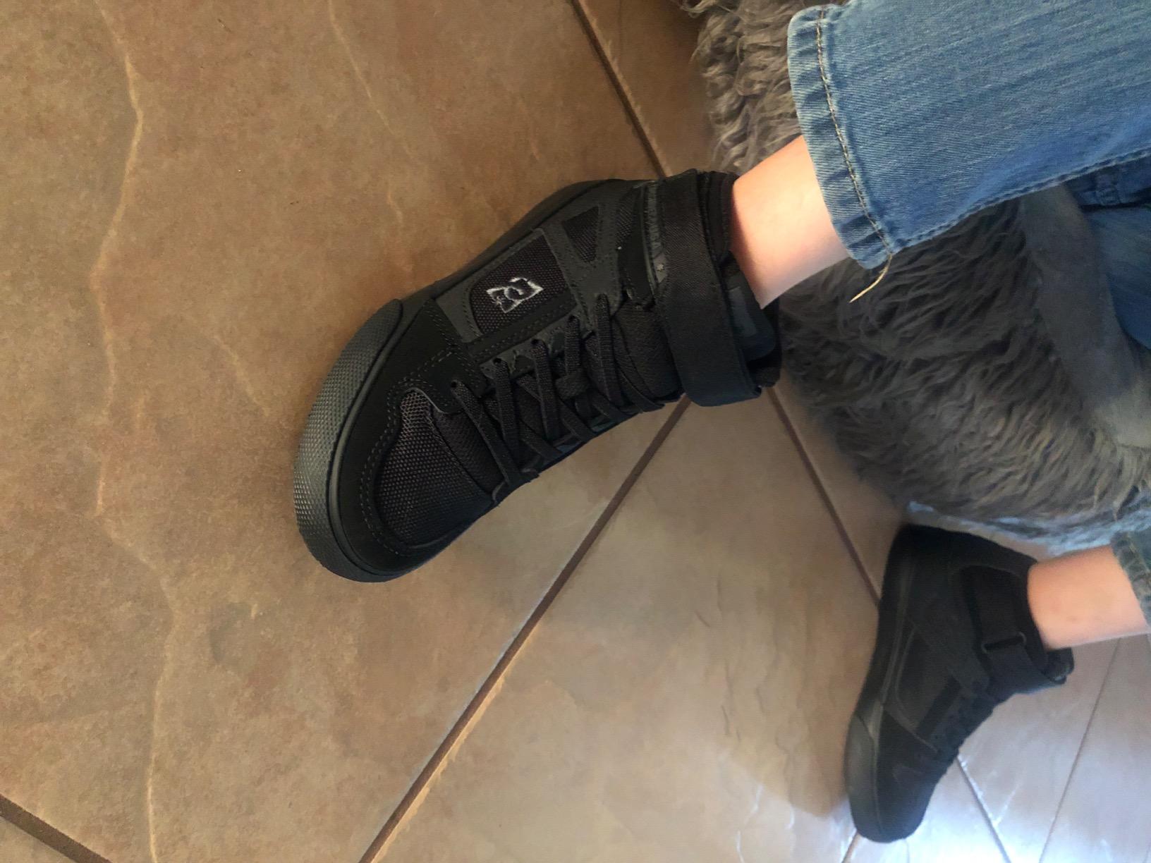 DC Boy's Pure High Top EV Skate Shoes With Ankle Strap and Elastic Laces customer photo 2