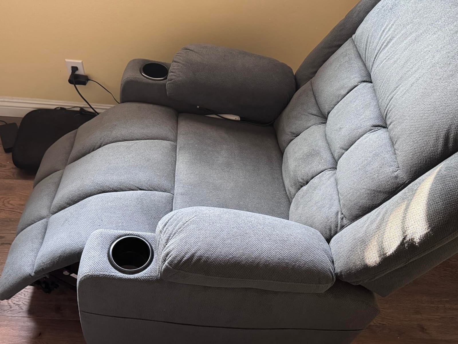 Power Lift Chair Recliners for Elderly with Heat and Massage, Recliner Chairs for Adults, Upgraded Fabric Recliner with USB & Type-C Charge Port, Cup Holders (Grey-O) customer photo 2