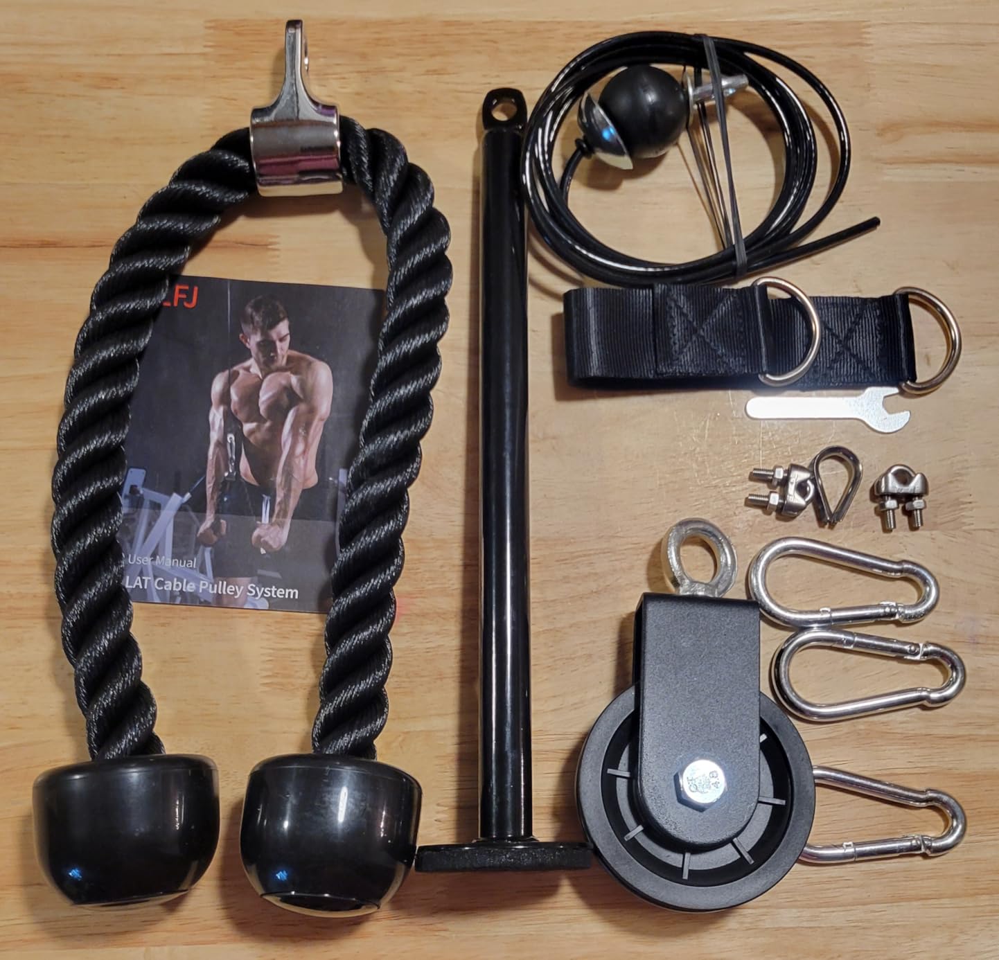 LAT and Lift Pulley System, Weight Cable Machine for Power Cage & Squat Rack, LAT Pulldown Attachments for Triceps Pull Down, Biceps Curl, Back & Forearm Workouts - Home Gym Equipment customer photo 1