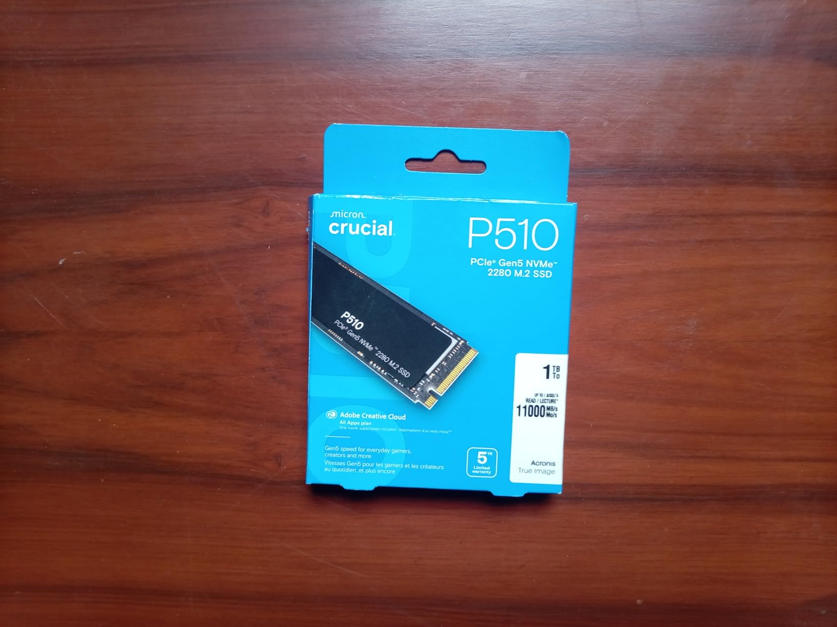 Crucial P510 PCIe Gen5 NVMe 1TB SSD, Up to 11,000MB/s, TLC NAND, Laptop & Desktop (PC) Compatible, for Gamers & Creatives, Solid State Drive – CT1000P510SSD8-01 customer photo 1