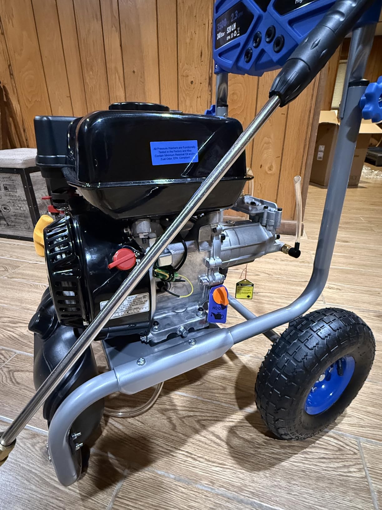 Gas Powered Pressure Washer 3500 PSI - 2.3 GPM Heavy Duty High Power Washer,209CC 7HP Engine with 25Ft Pressure Hose, Axial Aluminum Pump, Soap Tank, 4 Quick Connect Nozzle (Blue) customer photo 1