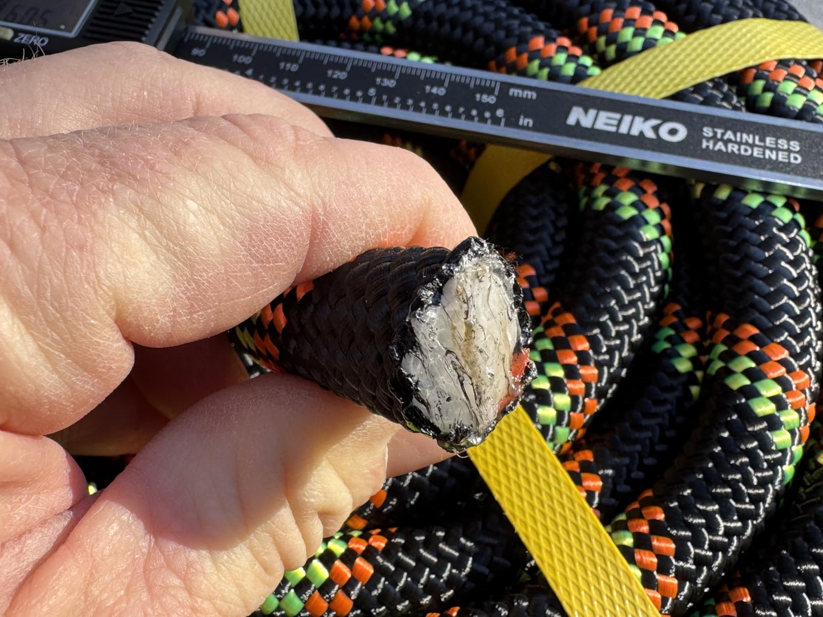 Double Braided Arborist Rope - 3/4 Inch x 100 Feet Polyester High Strength Climbing Rope for Tree Work, Swing, Halyard, Sailing(Black/Green/Orange) customer photo 1